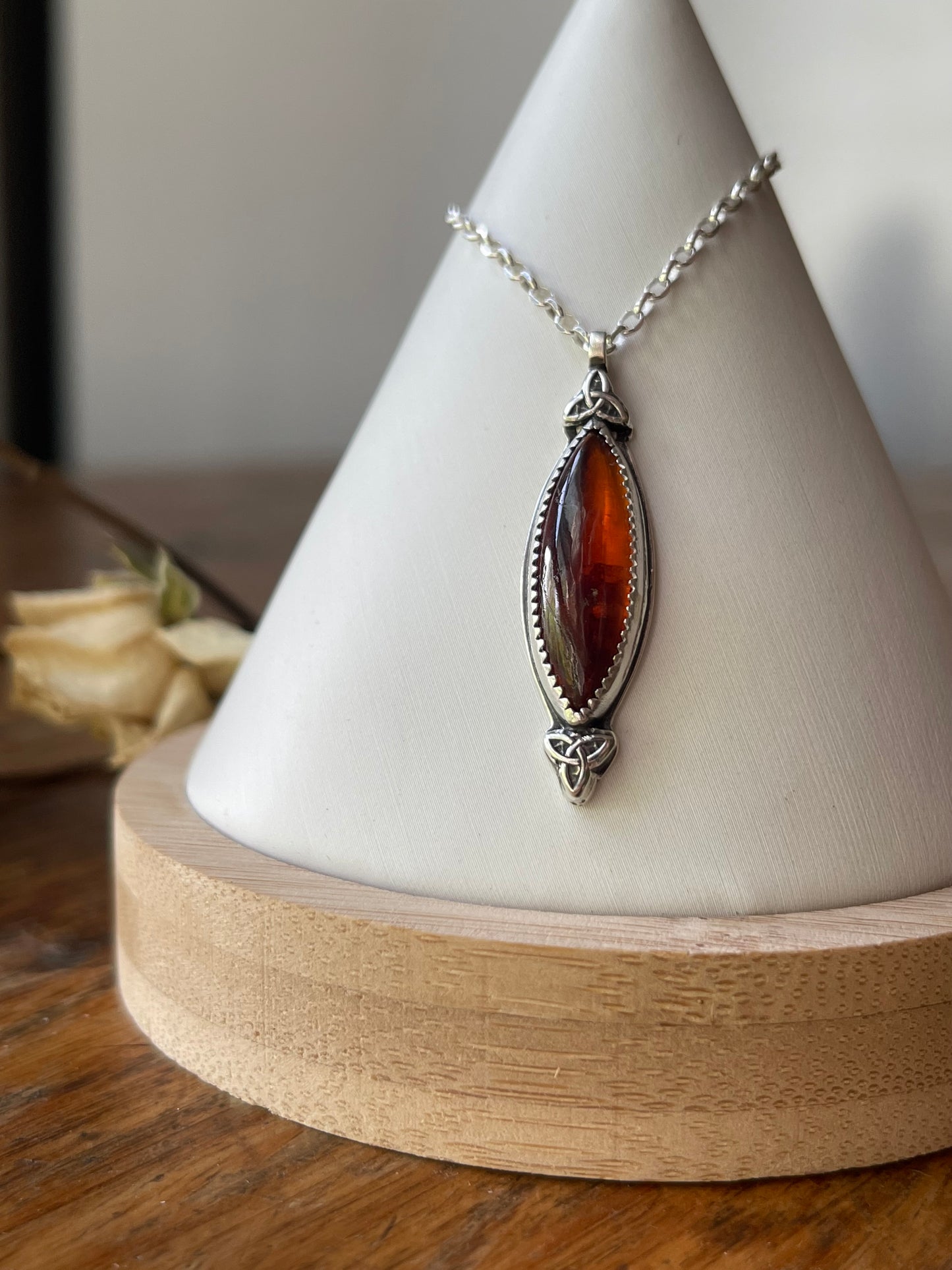 *Eternal Embers • Hessonite Garnet Pendant Necklace • Sterling Silver