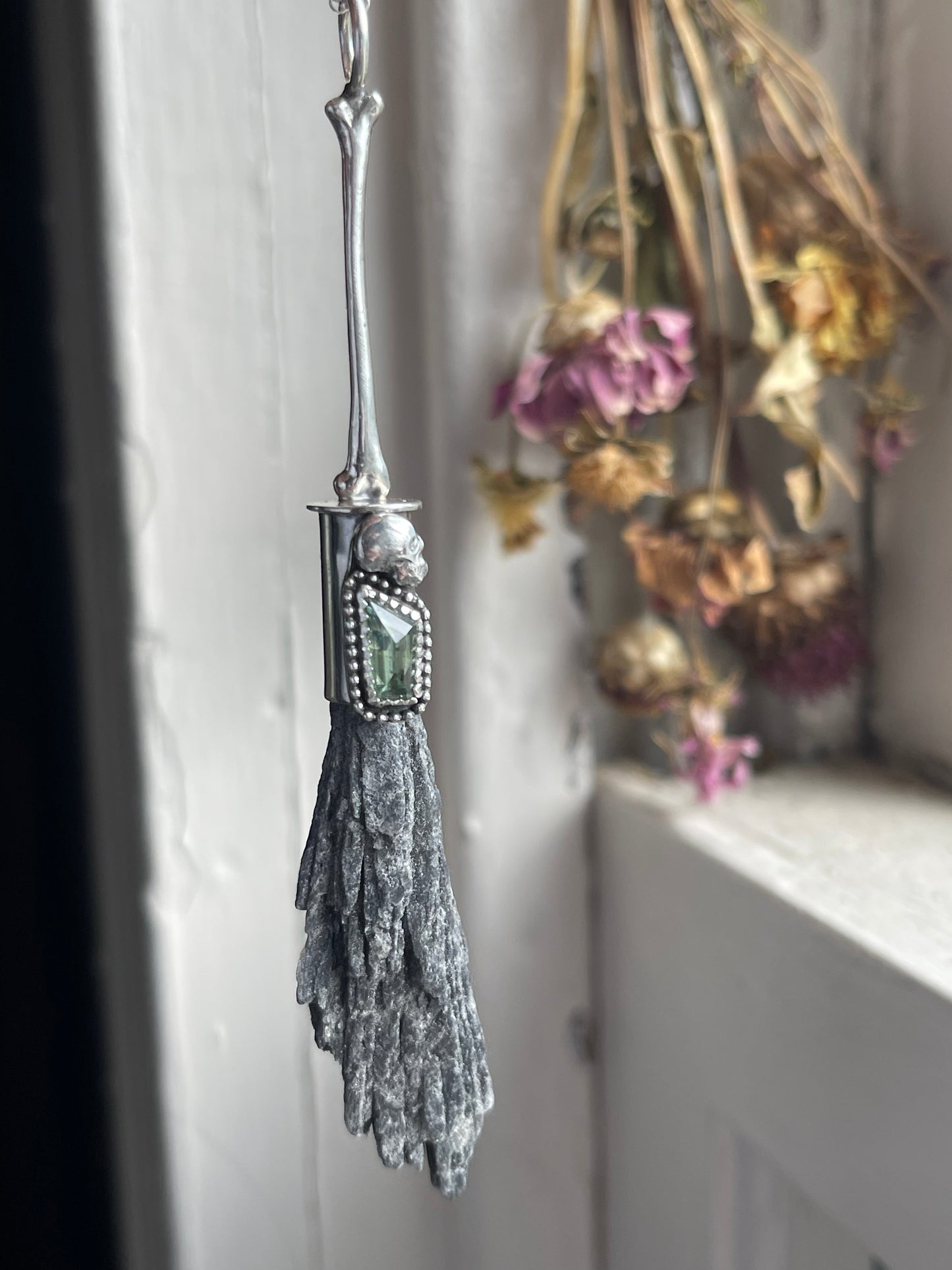 Bone Witch Sapphire Crystal Broom