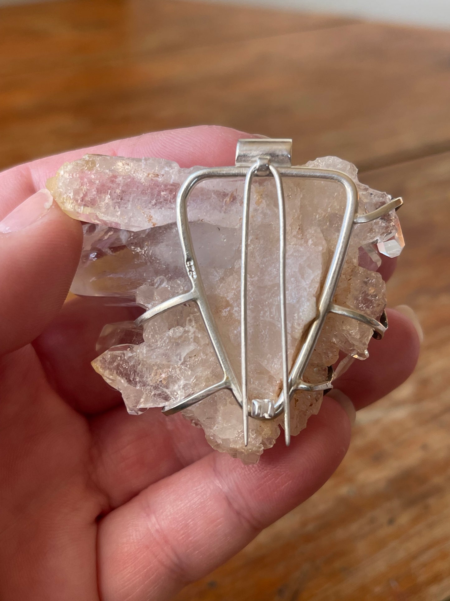 Crystalline Knowledge • Sterling Silver Quartz Crystal Cluster Pendant Brooch Combo Jewel