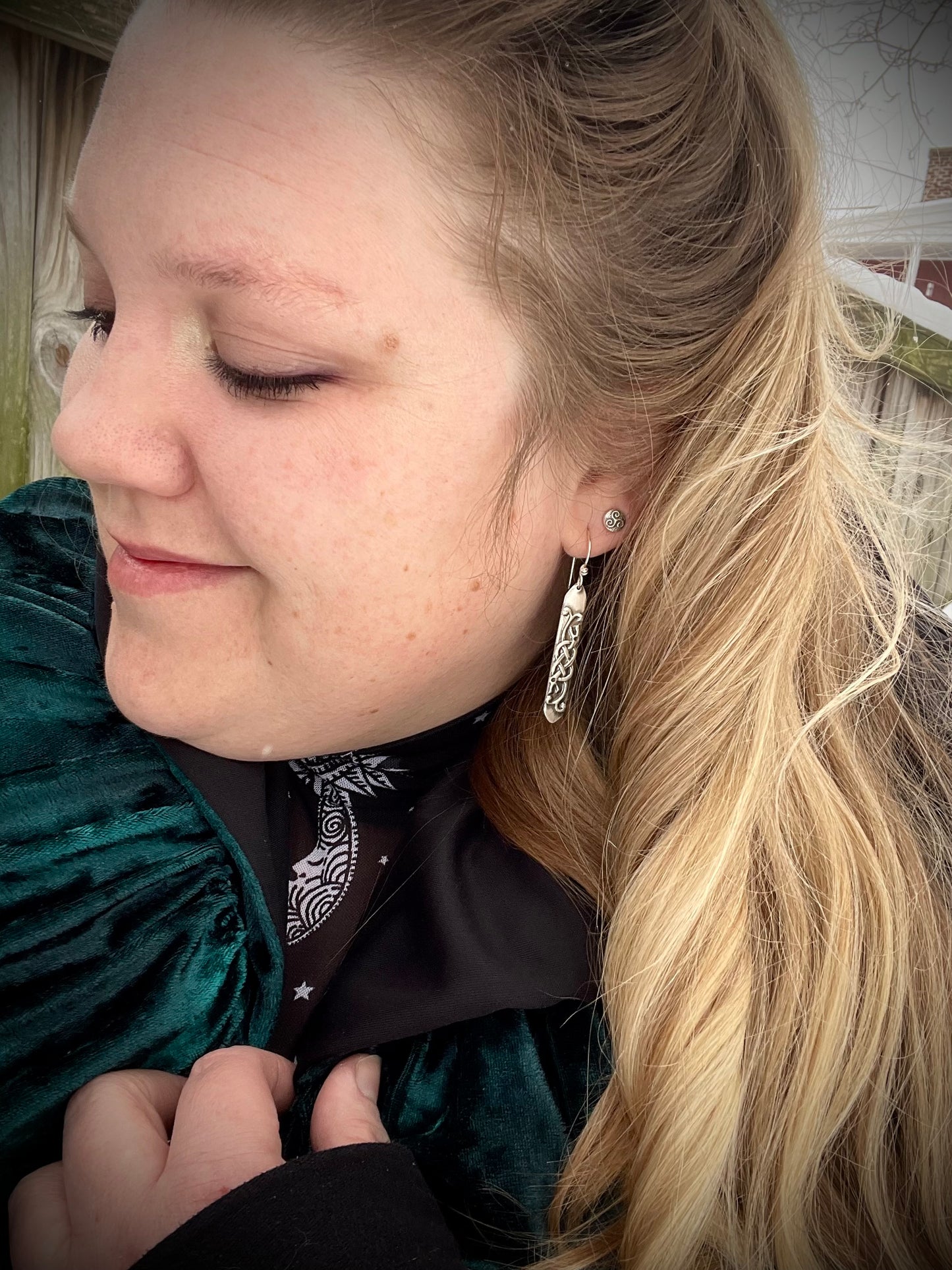 Jörmungandr Viking Knots Sterling Silver Dangle Earrings • MADE TO ORDER