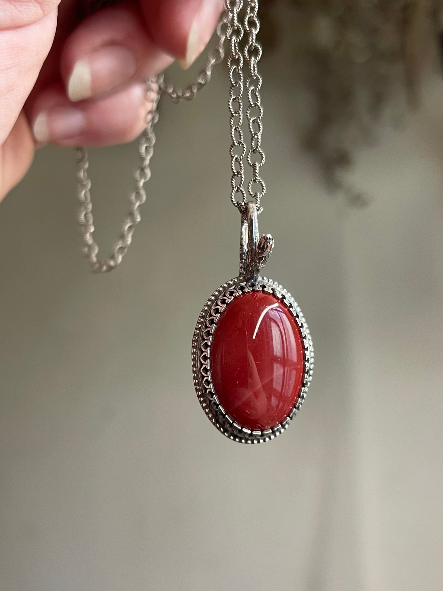 Red Blossom for the Ancestors • Red Jasper Statement Necklace