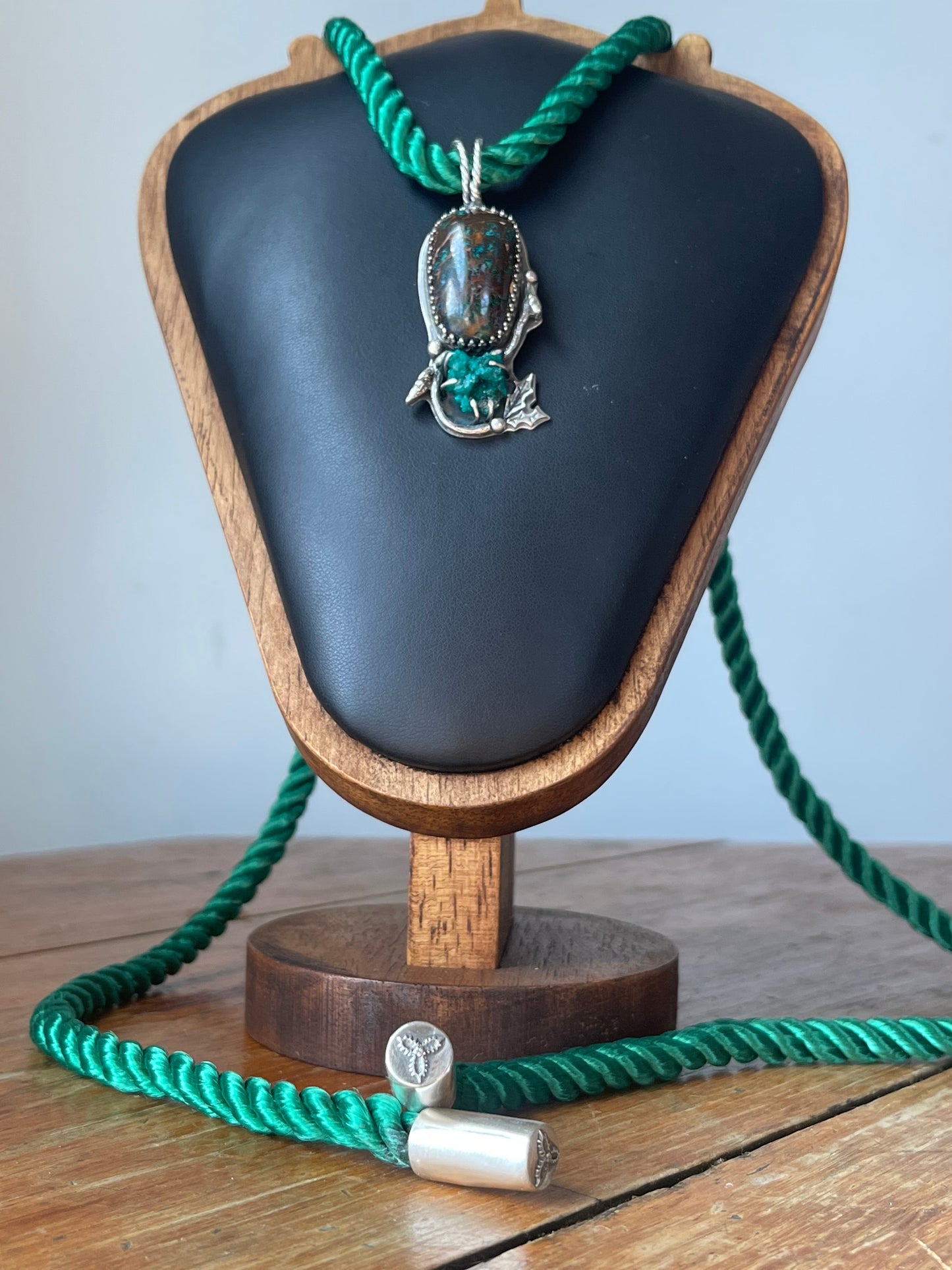 *RESERVED • Holly Winter Woodlands Pendant & Rope