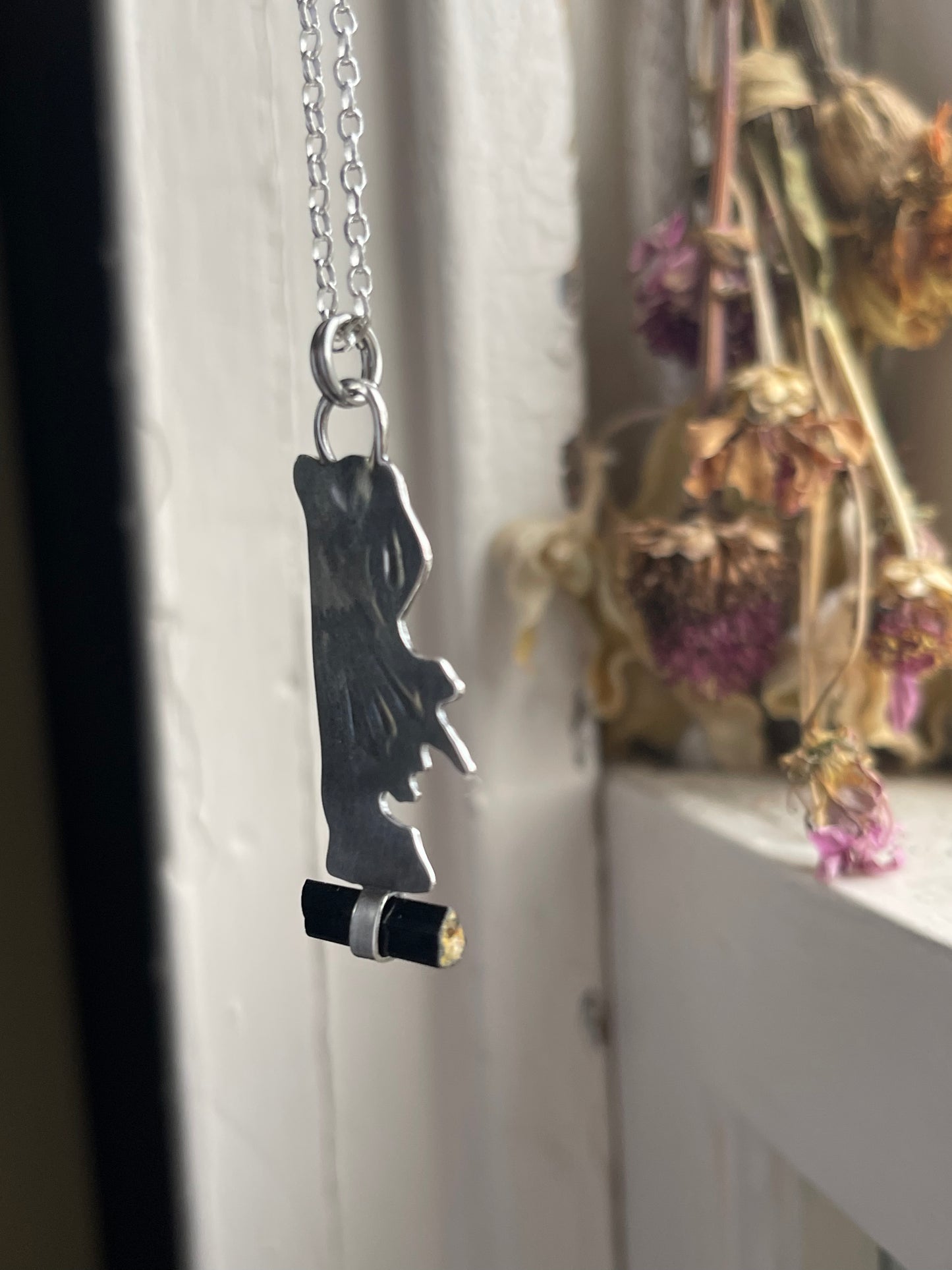 Grounded • Black Tourmaline Crystal Reaper Necklace
