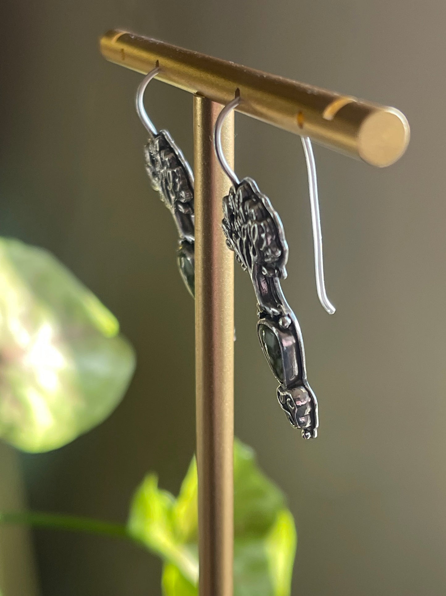 Sacred Grove • Sonoran Gold Turquoise Celtic Knot Tree Drop Earrings • Sterling Silver