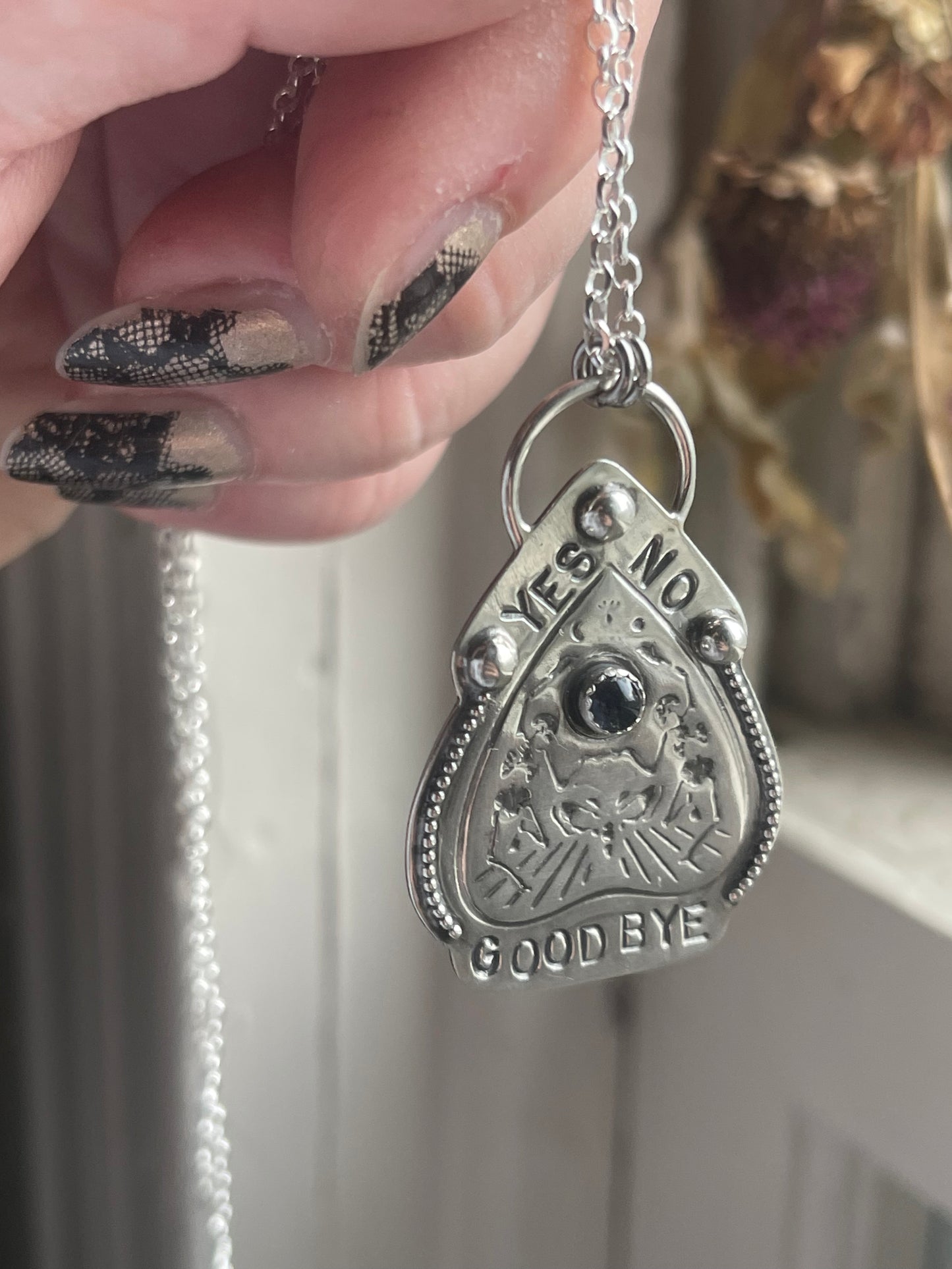 Iolite Ouija Planchette Statement Necklace
