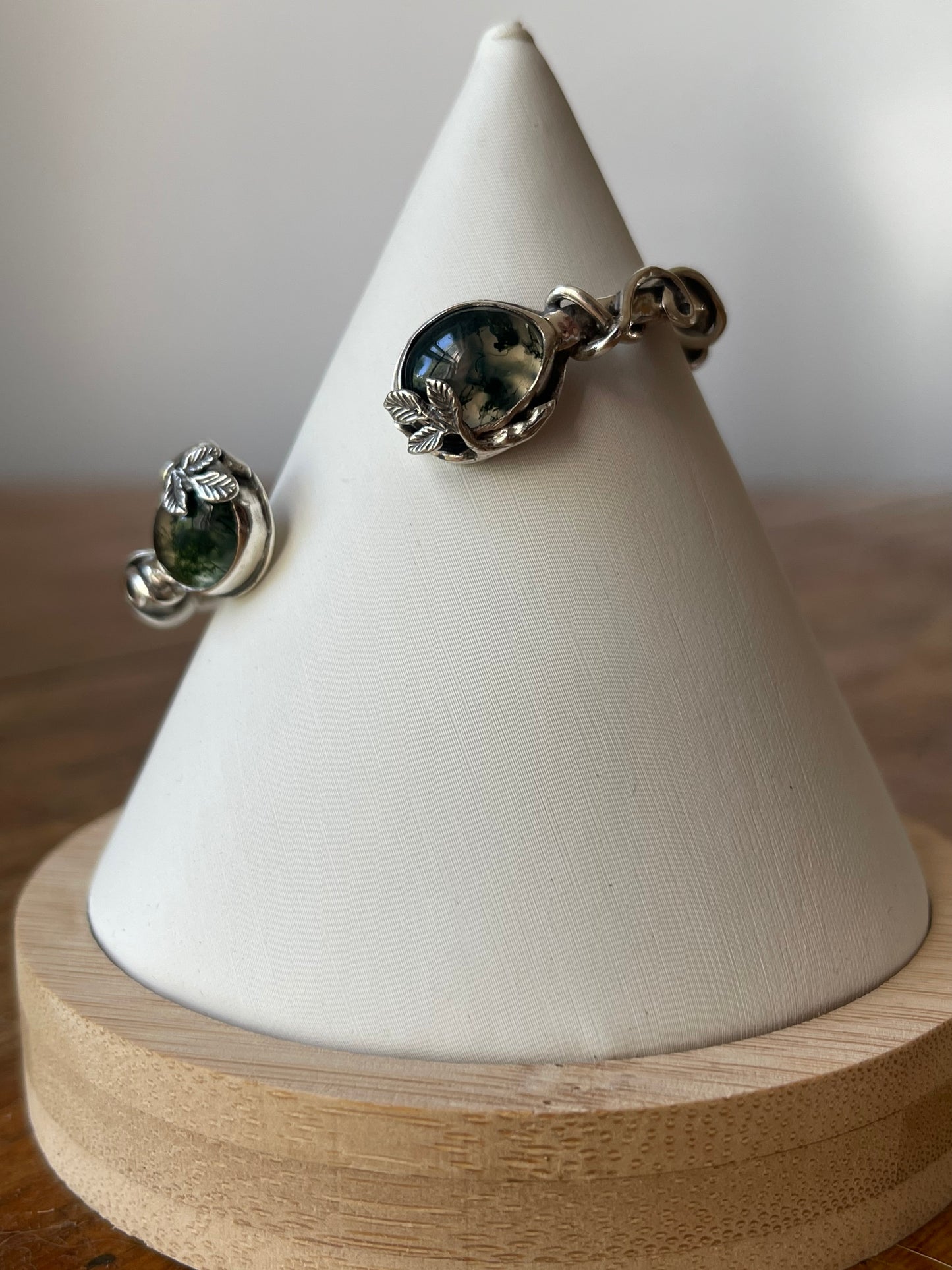 *Forest Floor Moss Agate Cuff Bracelet • Sterling Silver