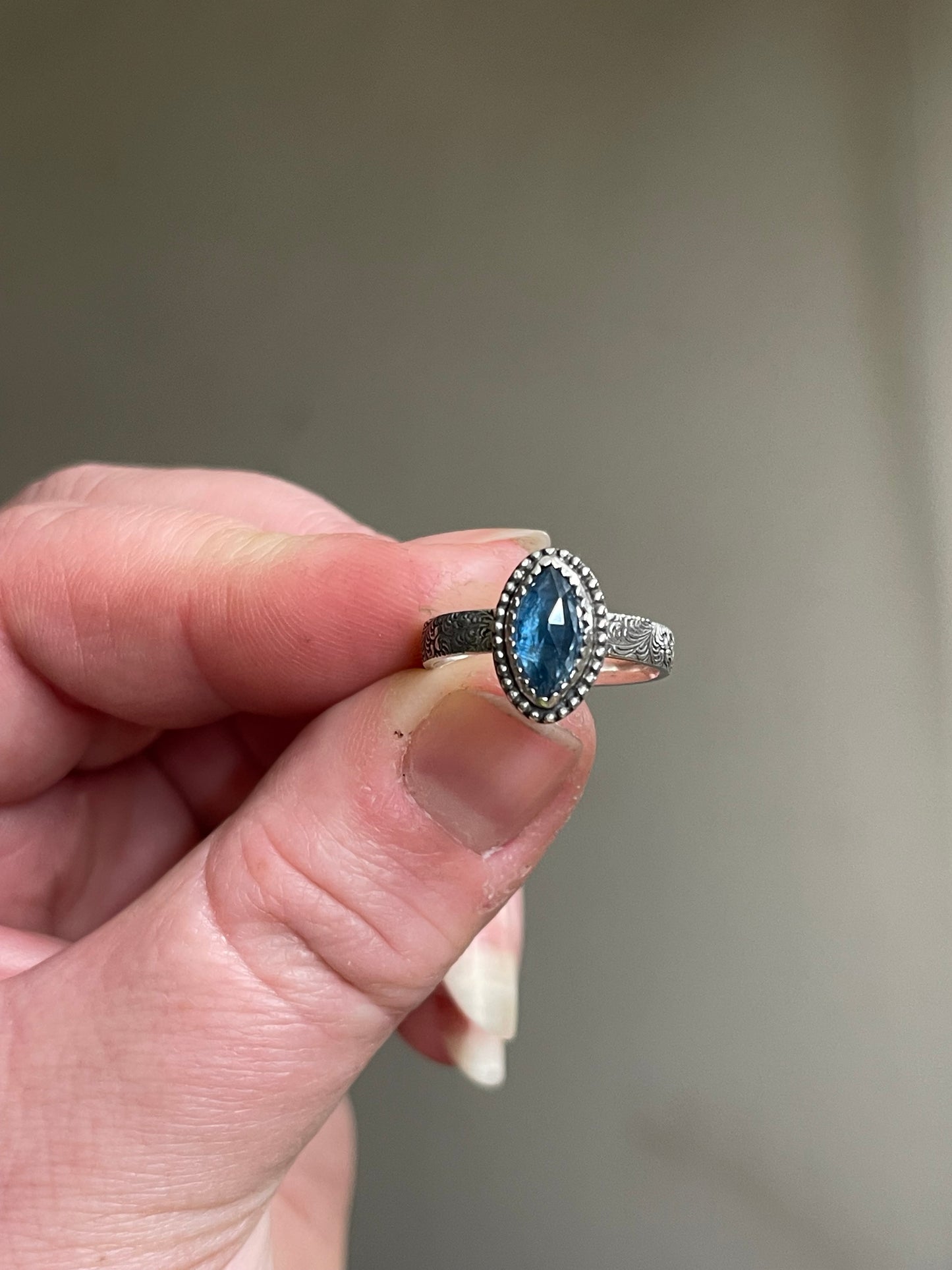 Blue Nebula Teal Kyanite Rings