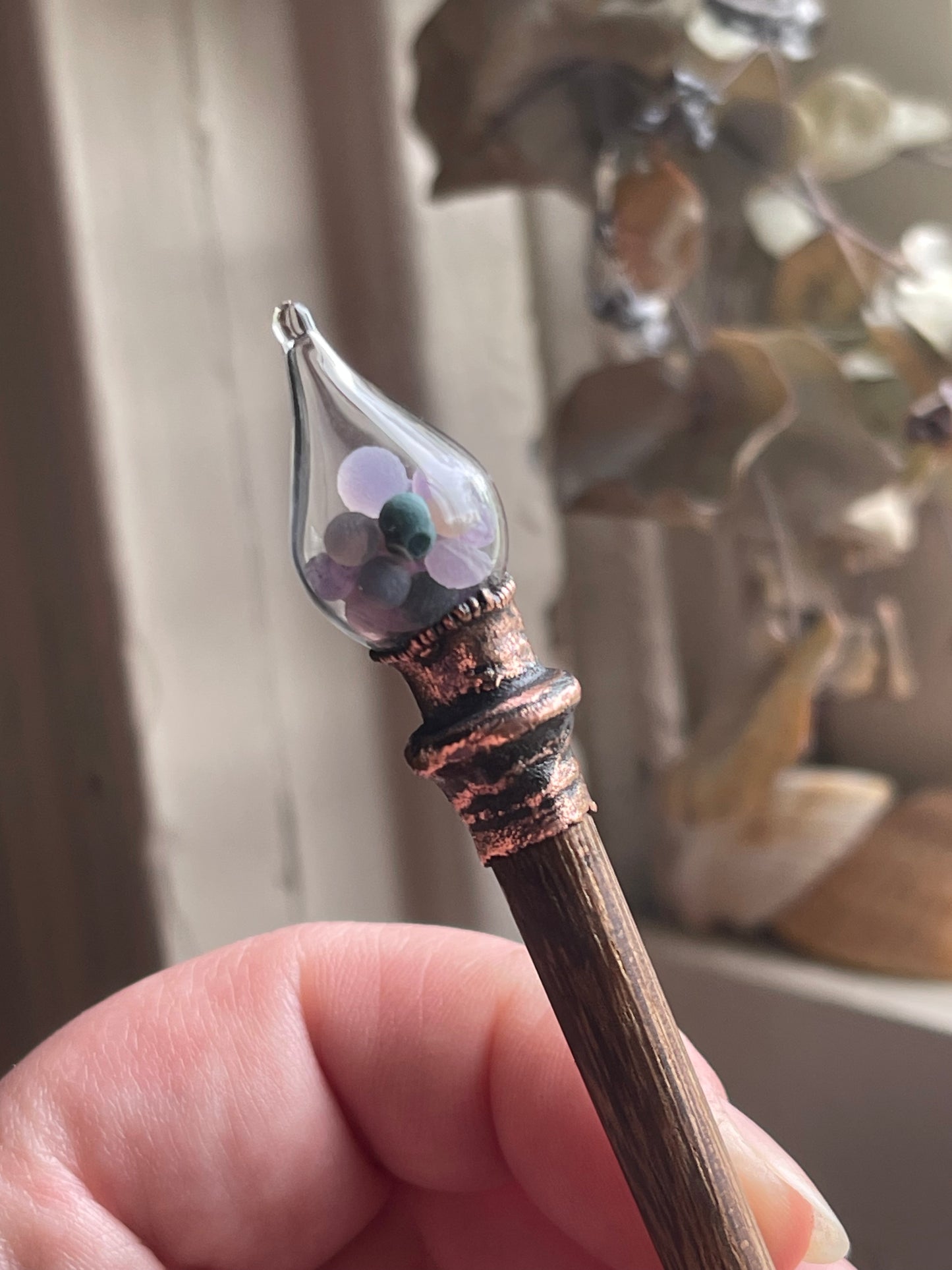 Electroformed Glass Globe Crystal Hair Stick MTO