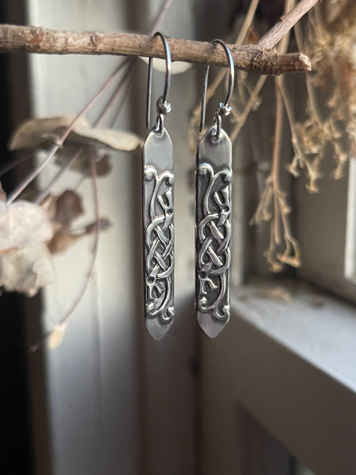 Jörmungandr Viking Knots Sterling Silver Dangle Earrings • MADE TO ORDER
