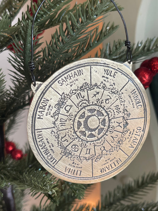 Wheel of Time Etched Metal Ornament or Wall Hanging • MADE TO ORDER