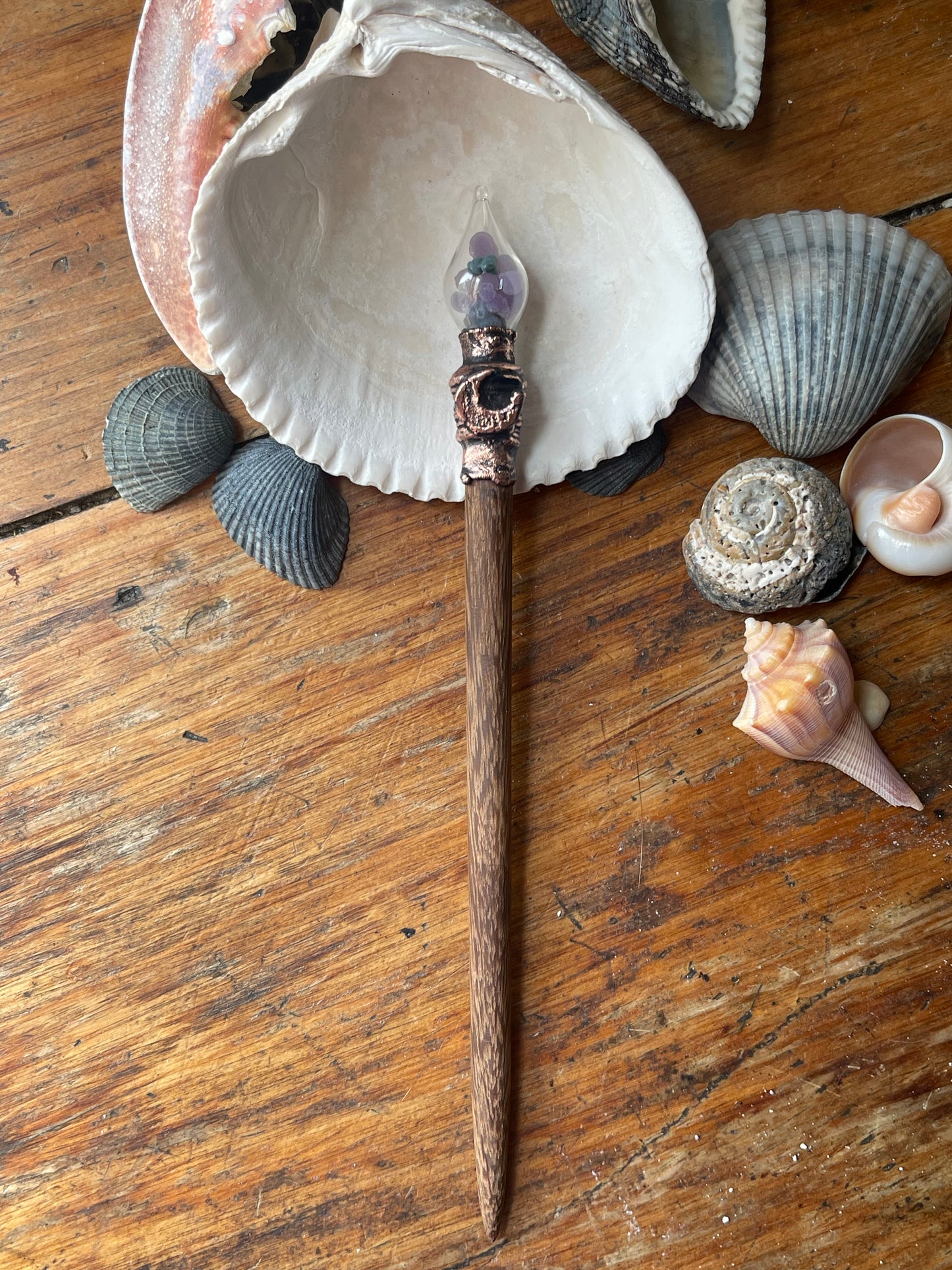 Electroformed Glass Globe Crystal Hair Stick MTO