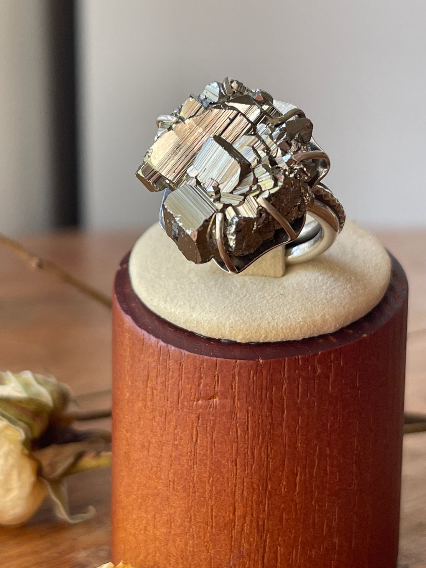 *Celtic Cliffs • Pyrite & Tanzanite Statement Ring • Size 6.5 Sterling Silver