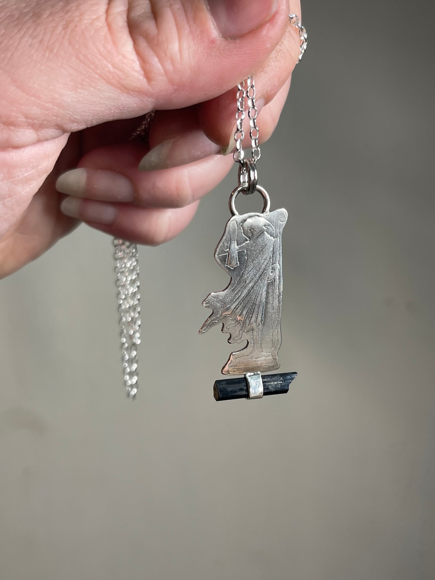 Grounded • Black Tourmaline Crystal Reaper Necklace