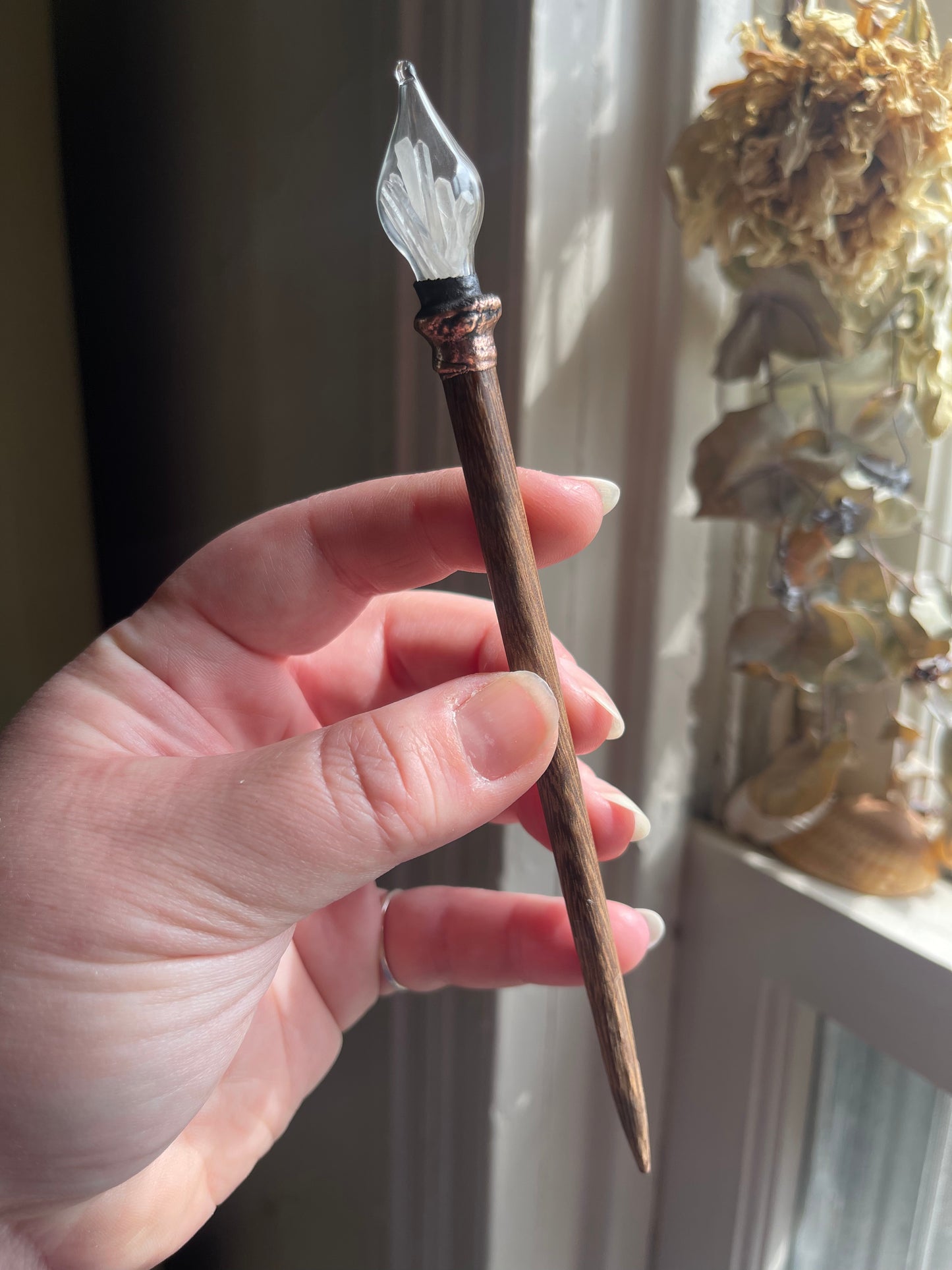 Electroformed Glass Globe Crystal Hair Stick MTO