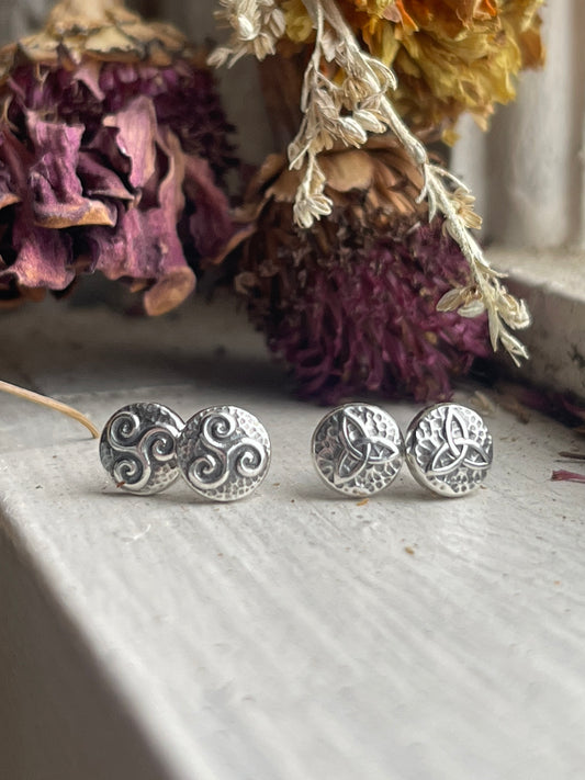 Celtic Knot Recycled Silver Stud Earrings