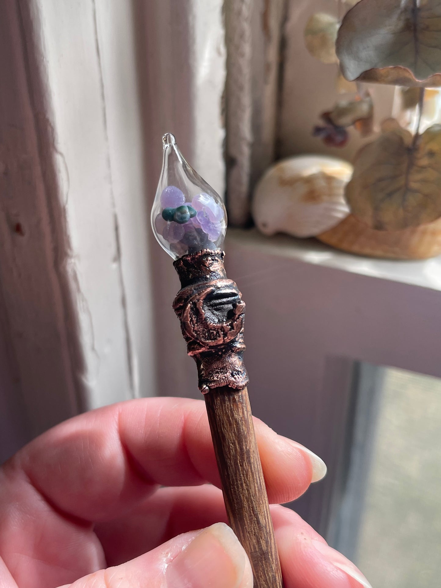 Electroformed Glass Globe Crystal Hair Stick MTO