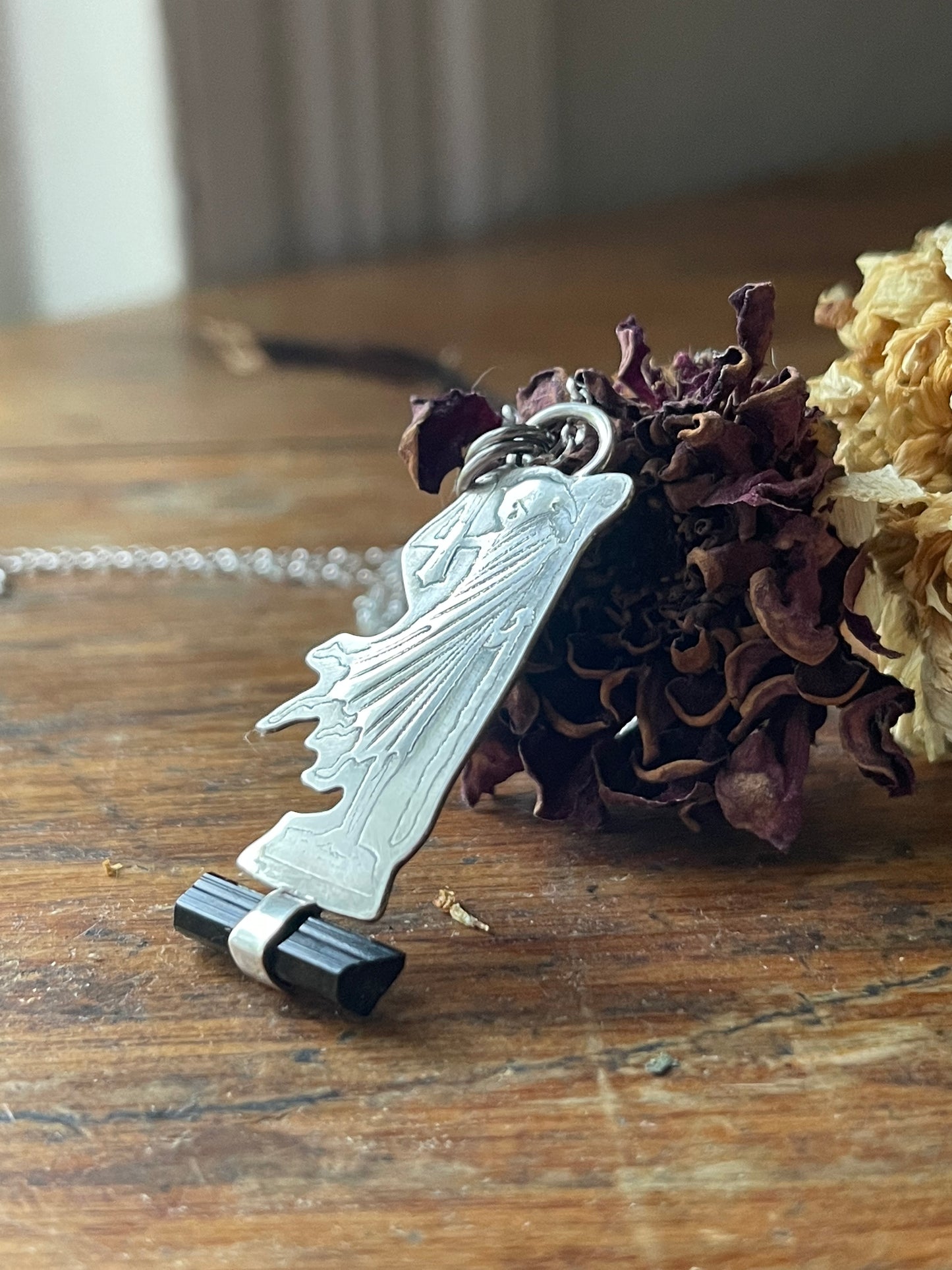 Grounded • Black Tourmaline Crystal Reaper Necklace