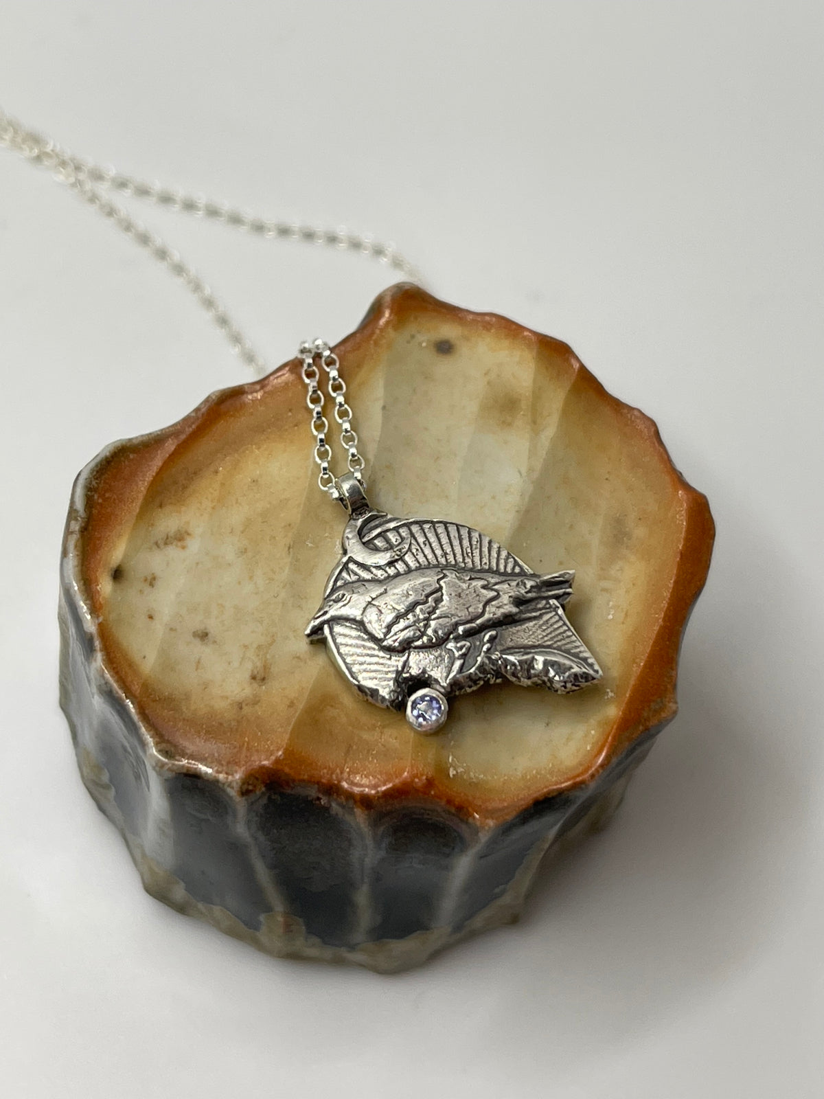 *Poe • Tanzanite & Sterling Silver Raven Charm Necklace