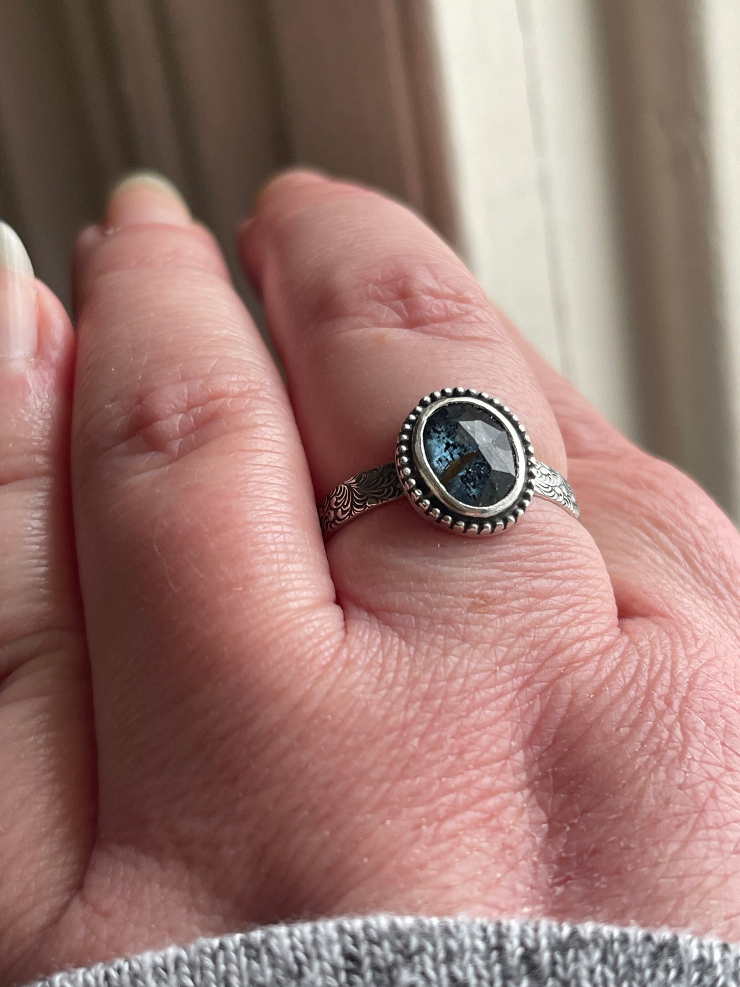 Blue Nebula Teal Kyanite Rings