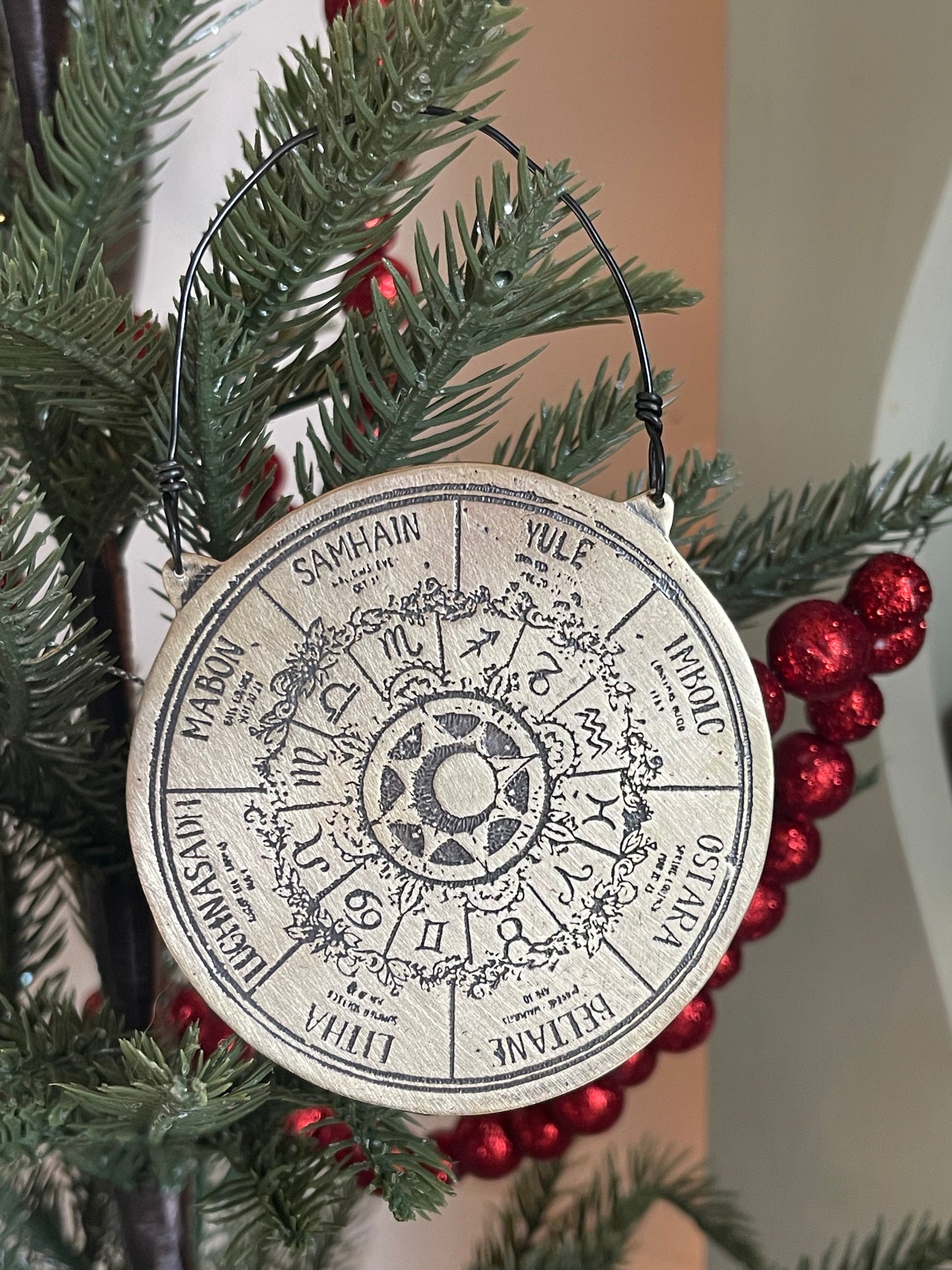 Wheel of Time Etched Metal Ornament or Wall Hanging • MADE TO ORDER