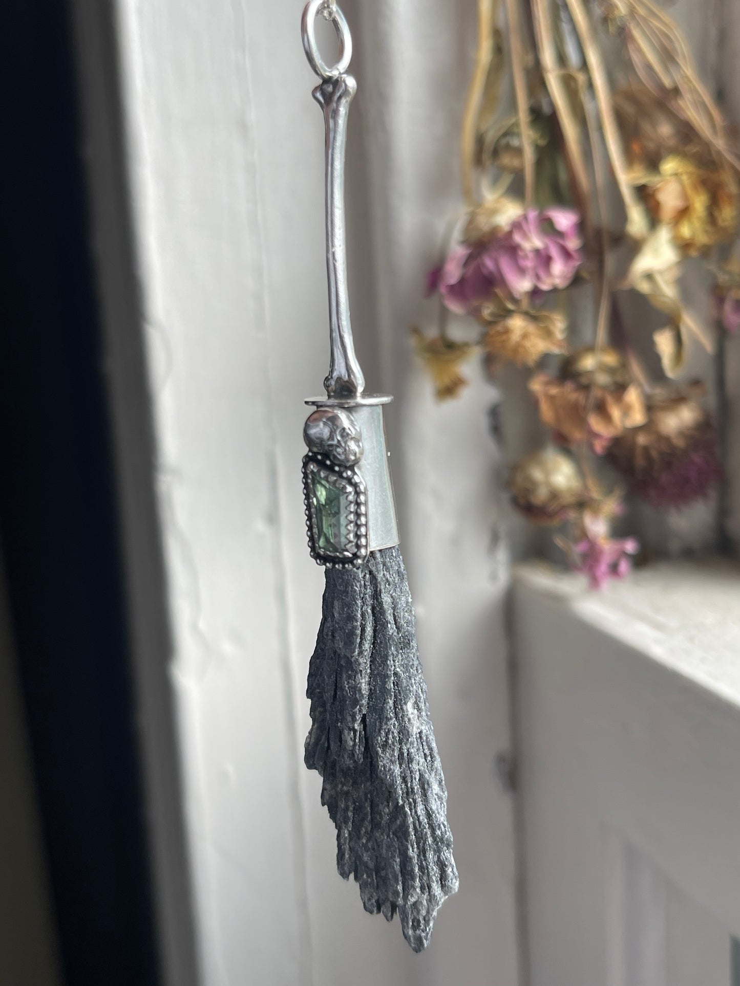 Bone Witch Sapphire Crystal Broom