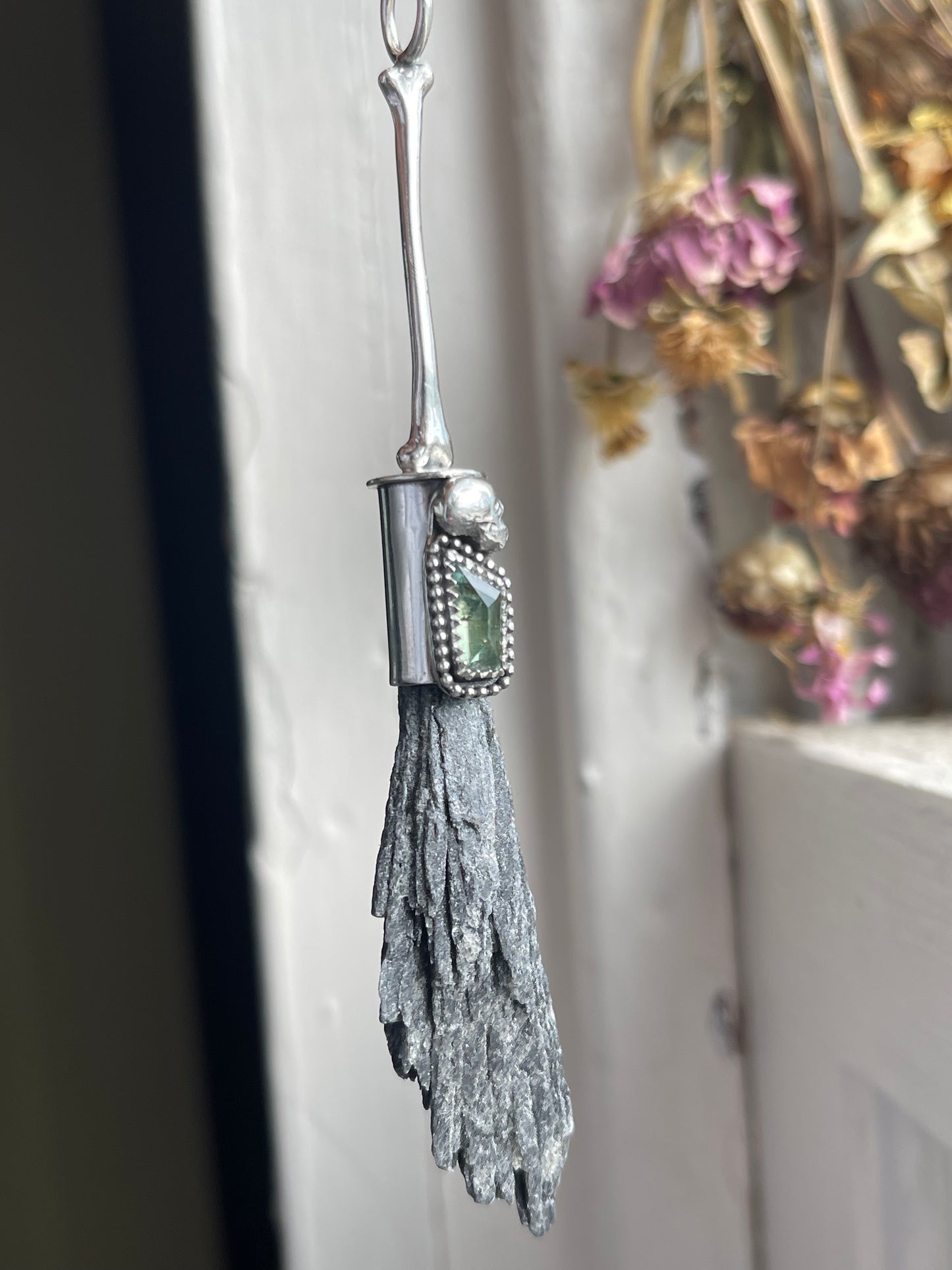 Bone Witch Sapphire Crystal Broom