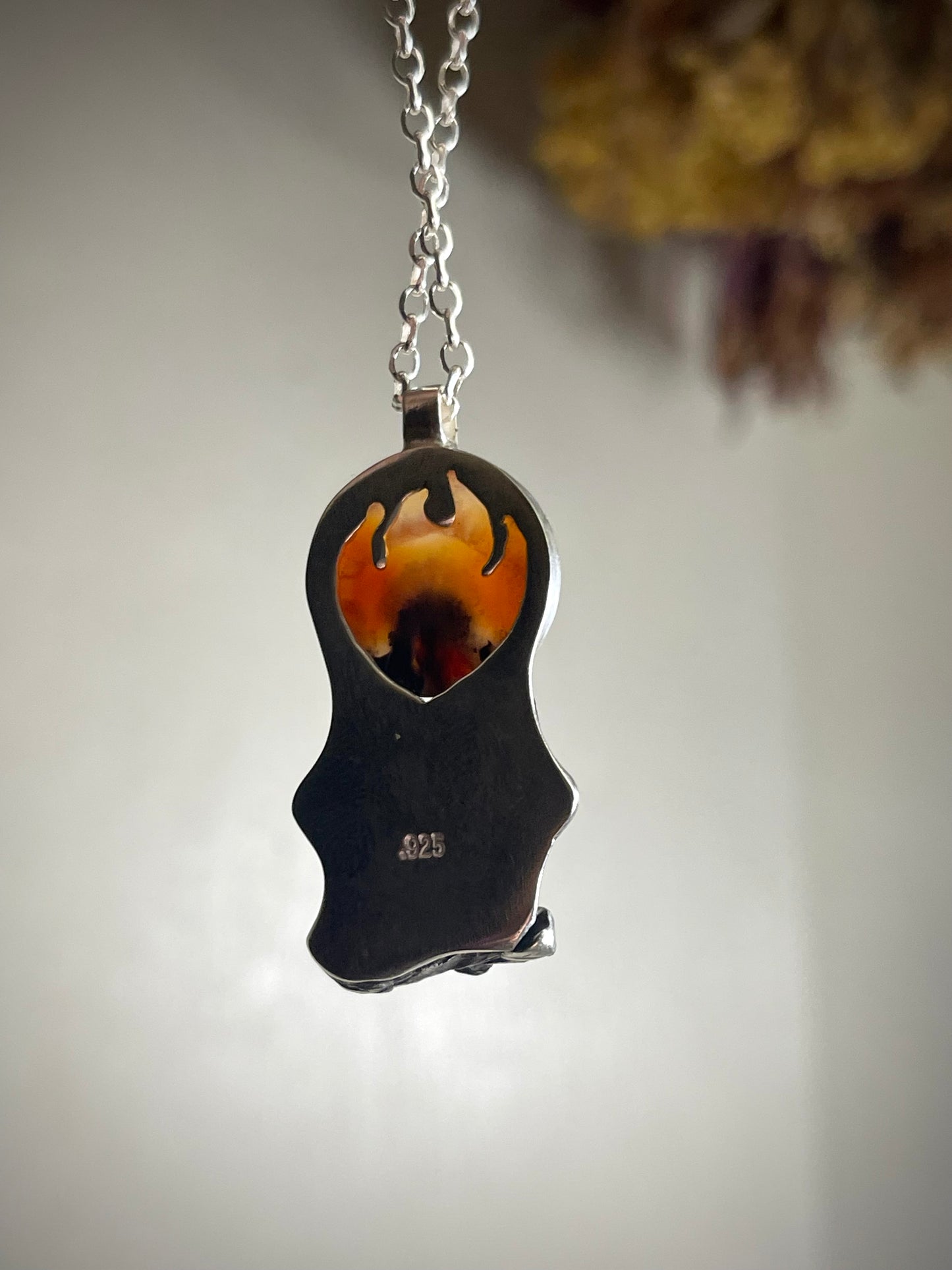 *Blood Moon Cauldron • Sterling Silver Pandora Agate Pendant Necklace