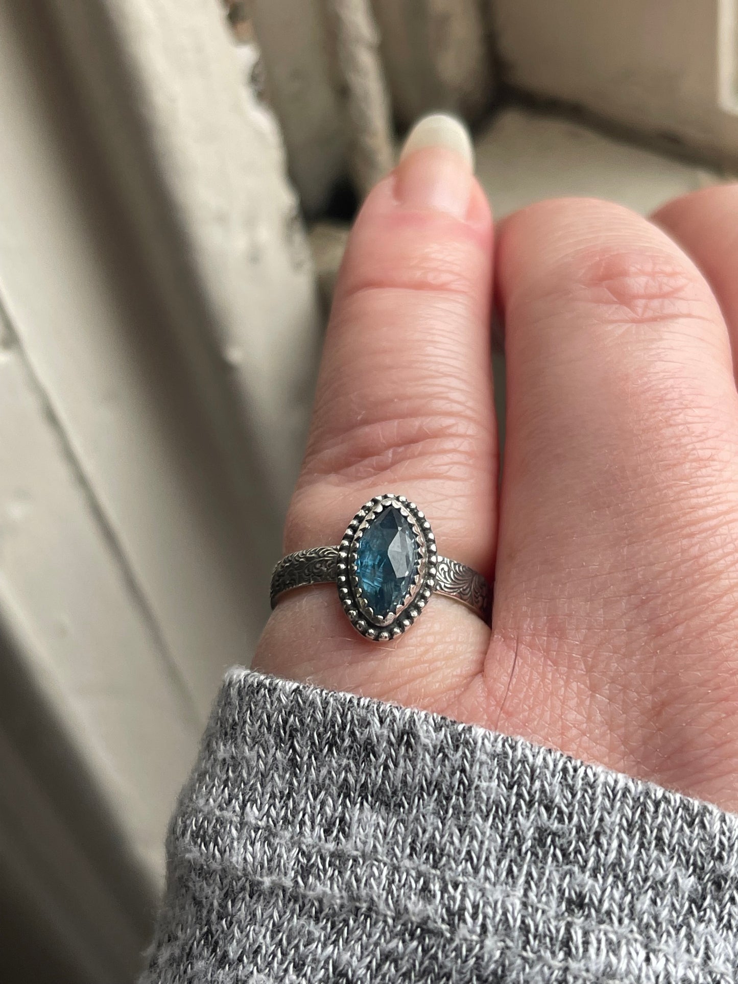 Blue Nebula Teal Kyanite Rings
