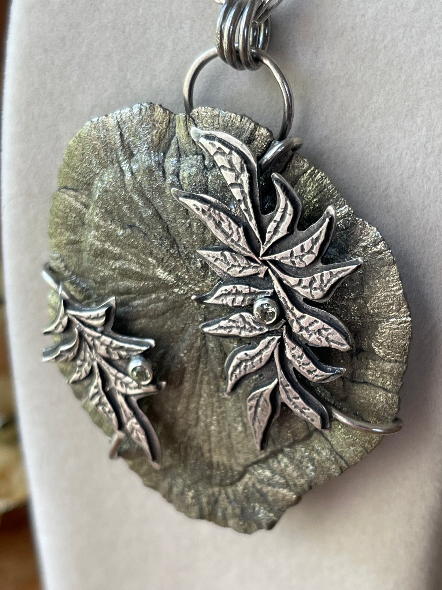 *Sunrays Through the Trees • Pyrite Sun & Green Sapphire Statement Necklace