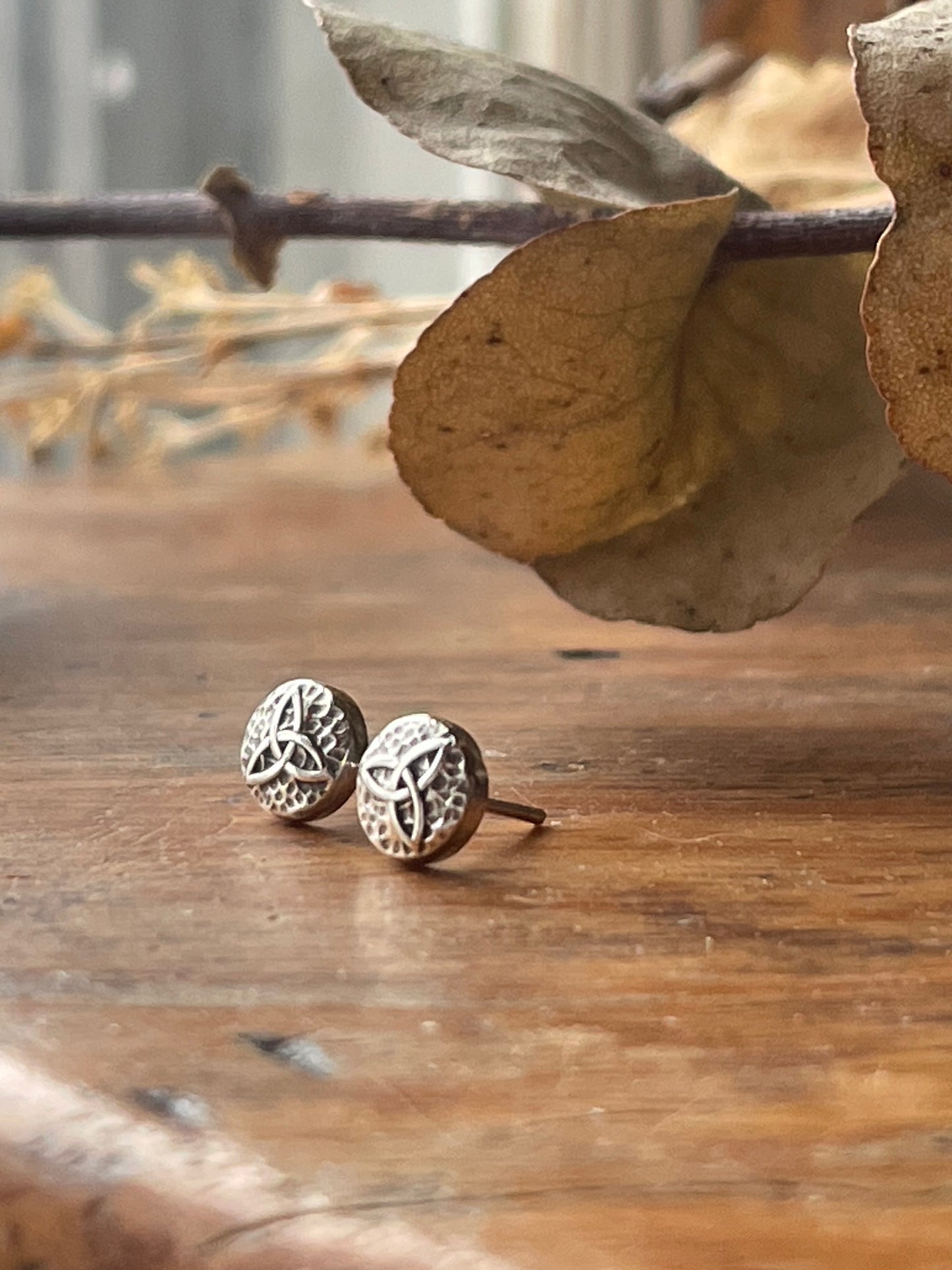 Celtic Knot Recycled Silver Stud Earrings