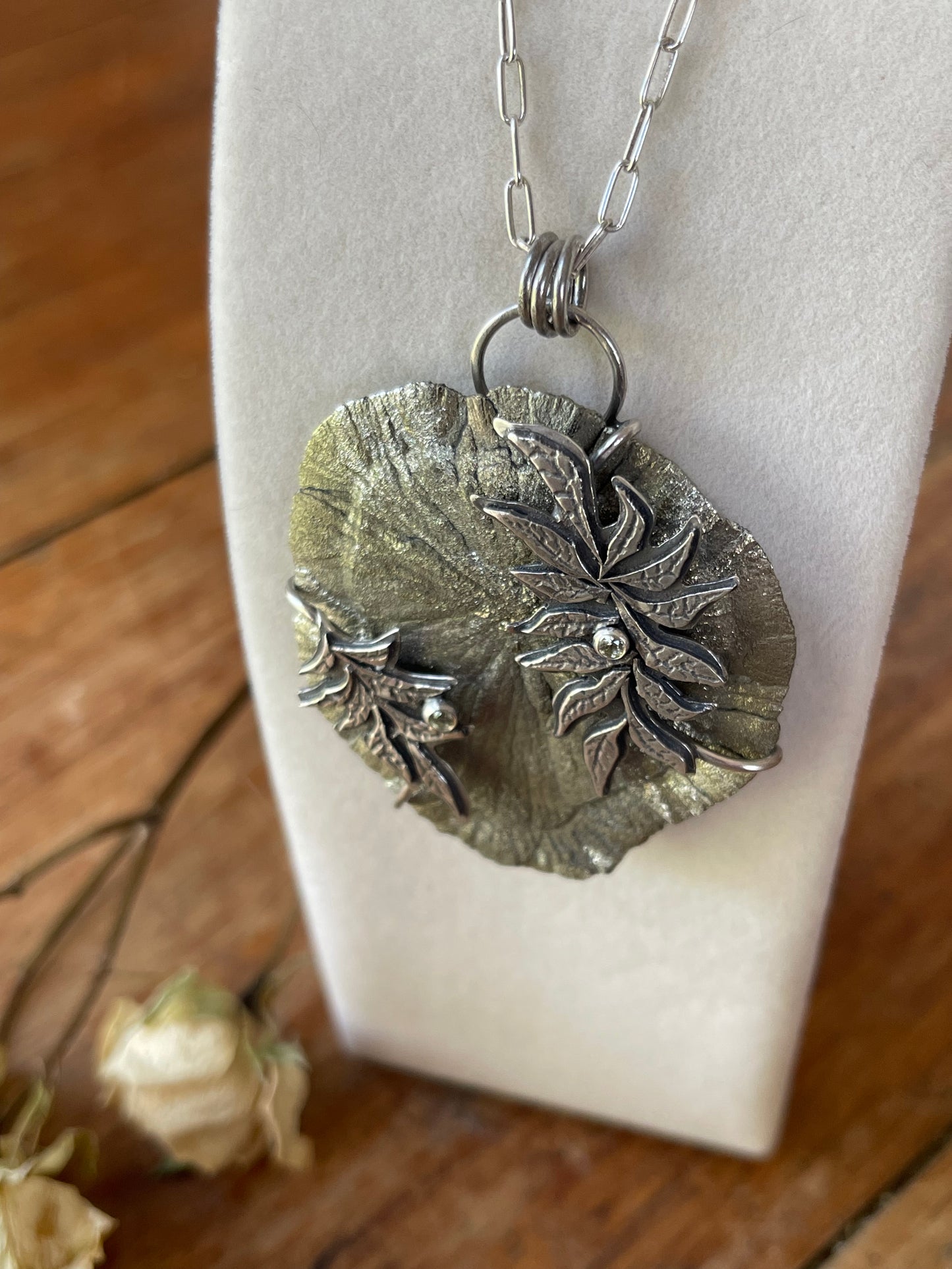 *Sunrays Through the Trees • Pyrite Sun & Green Sapphire Statement Necklace