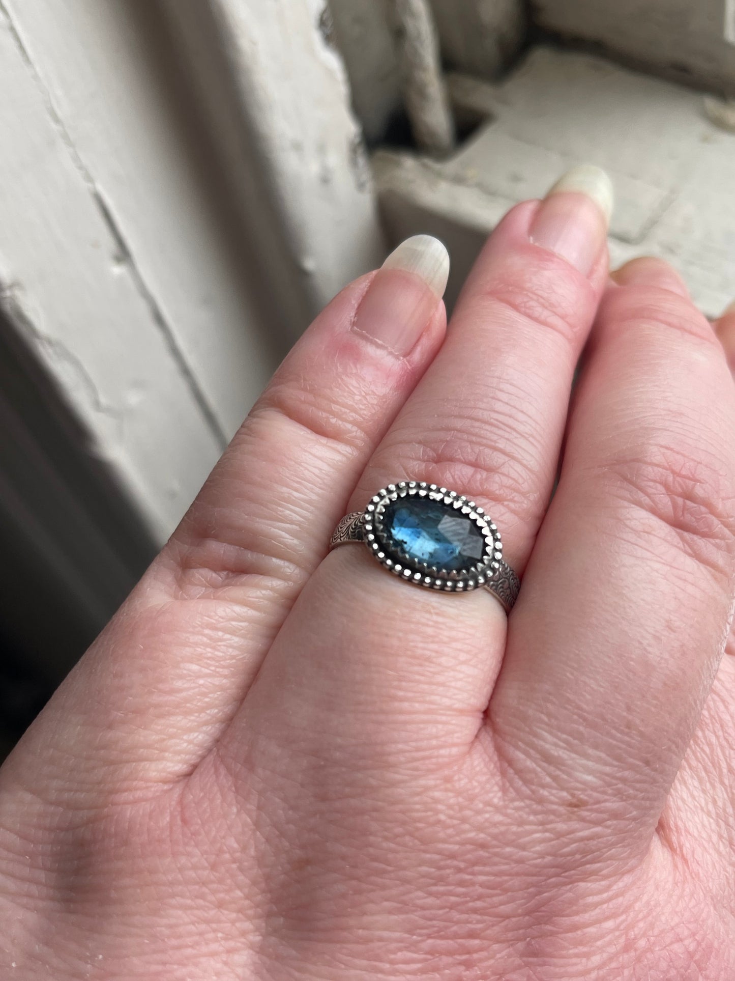 Blue Nebula Teal Kyanite Rings