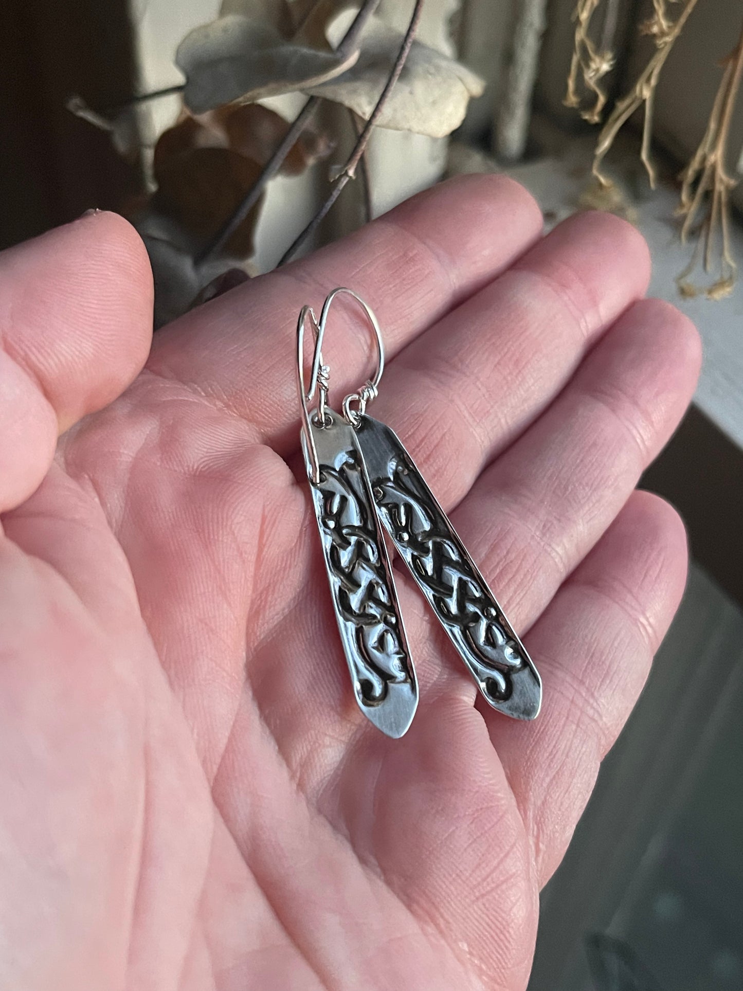Jörmungandr Viking Knots Sterling Silver Dangle Earrings • MADE TO ORDER