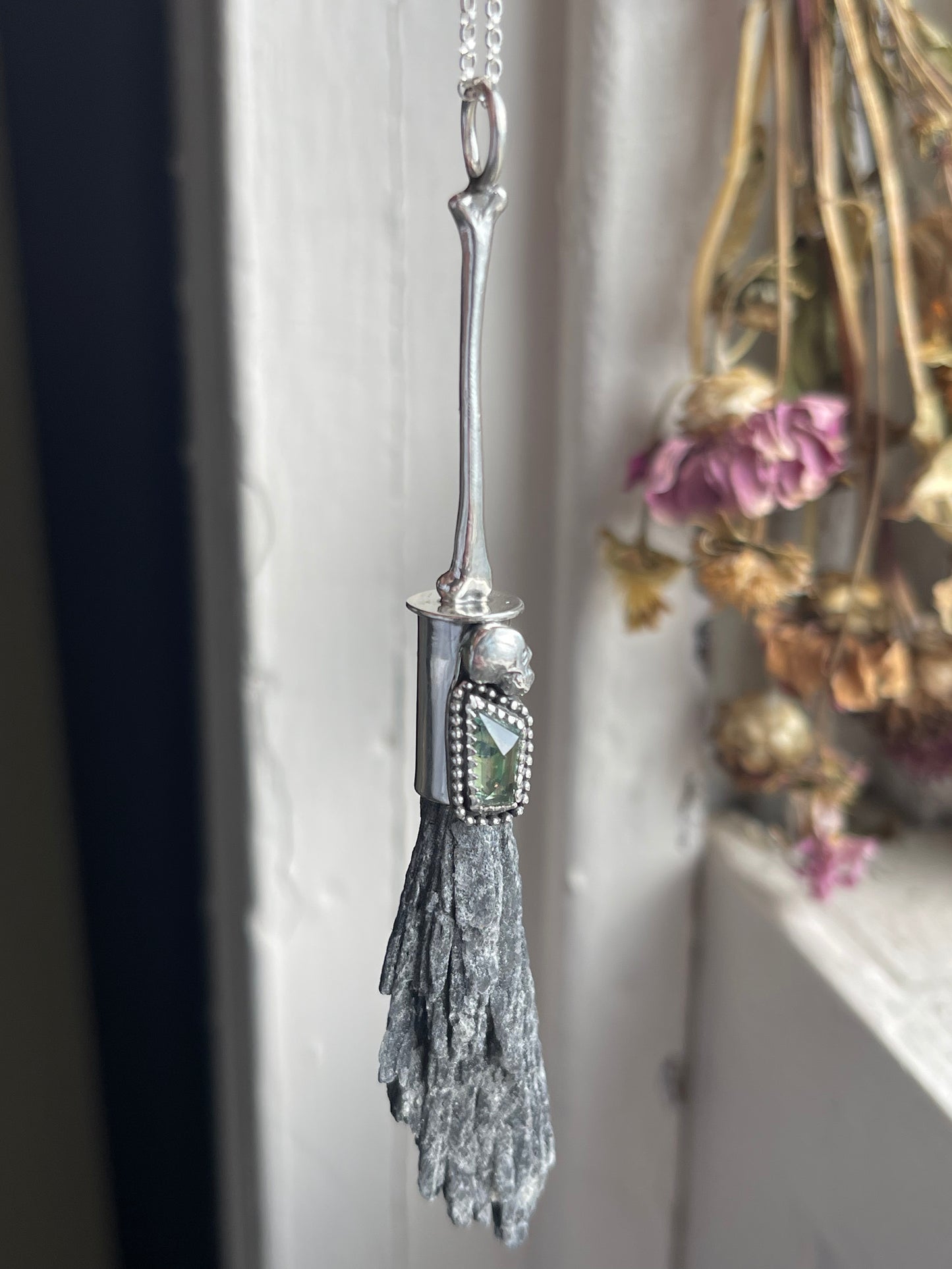 Bone Witch Sapphire Crystal Broom