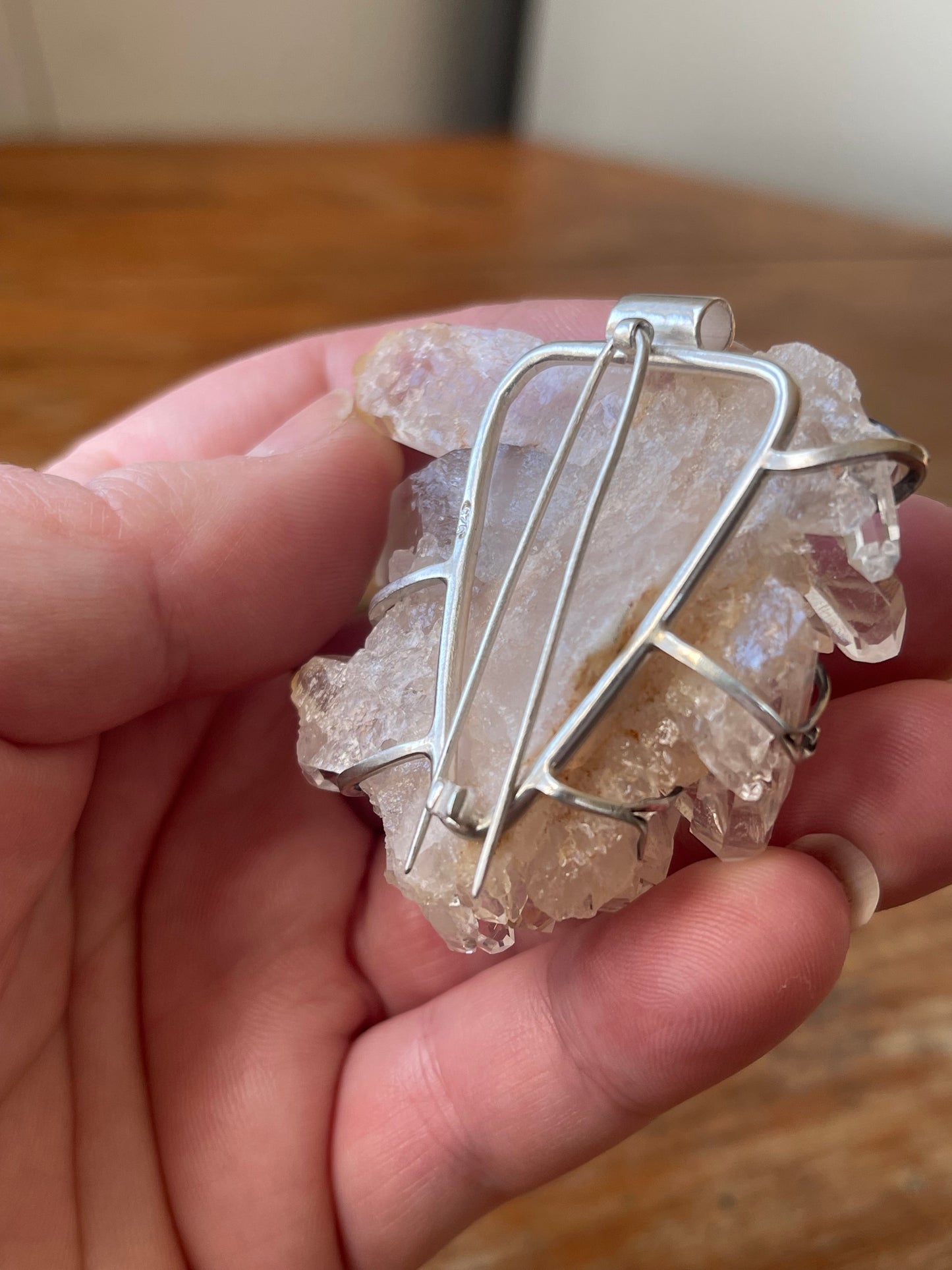 Crystalline Knowledge • Sterling Silver Quartz Crystal Cluster Pendant Brooch Combo Jewel