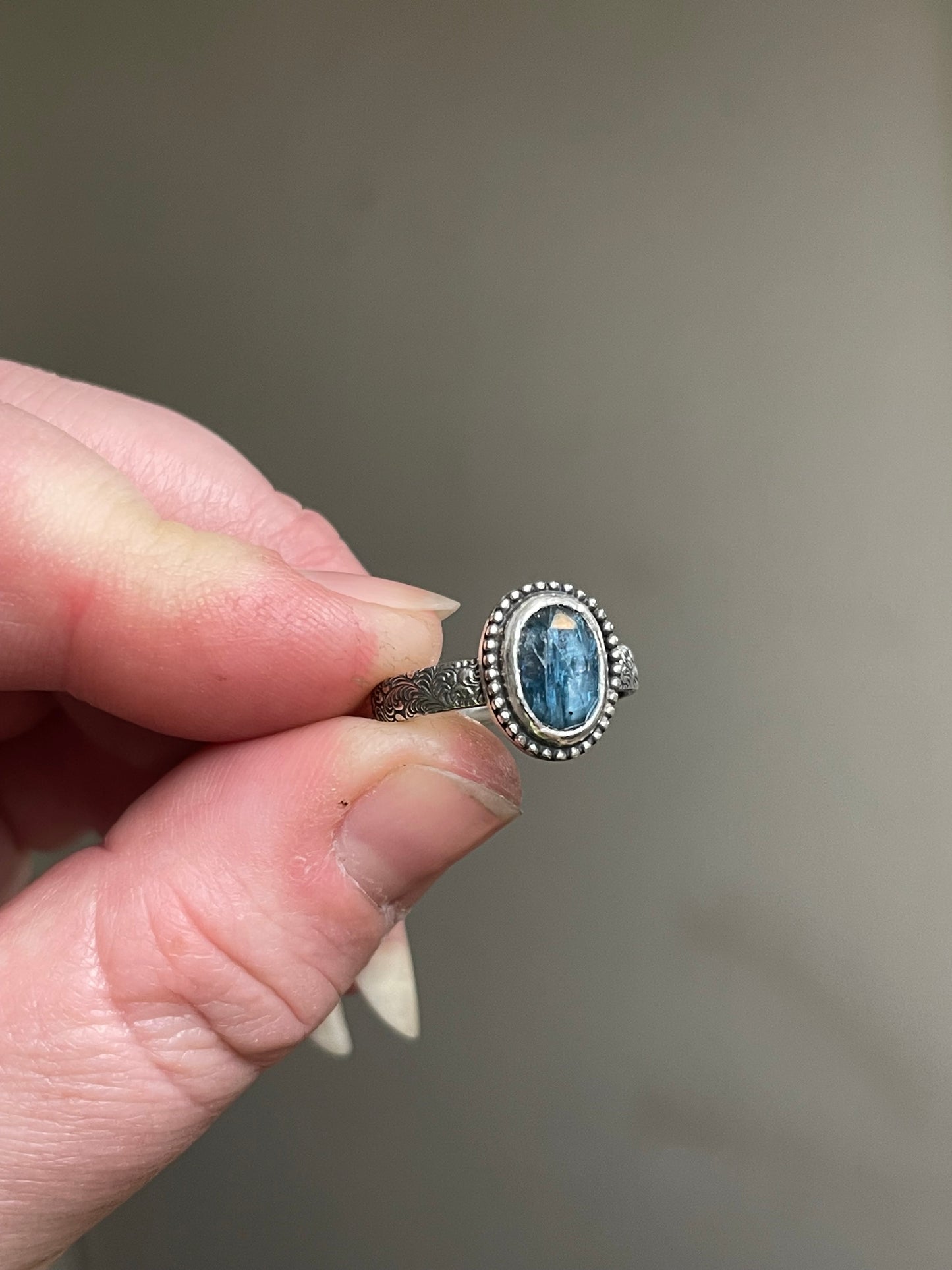 Blue Nebula Teal Kyanite Rings