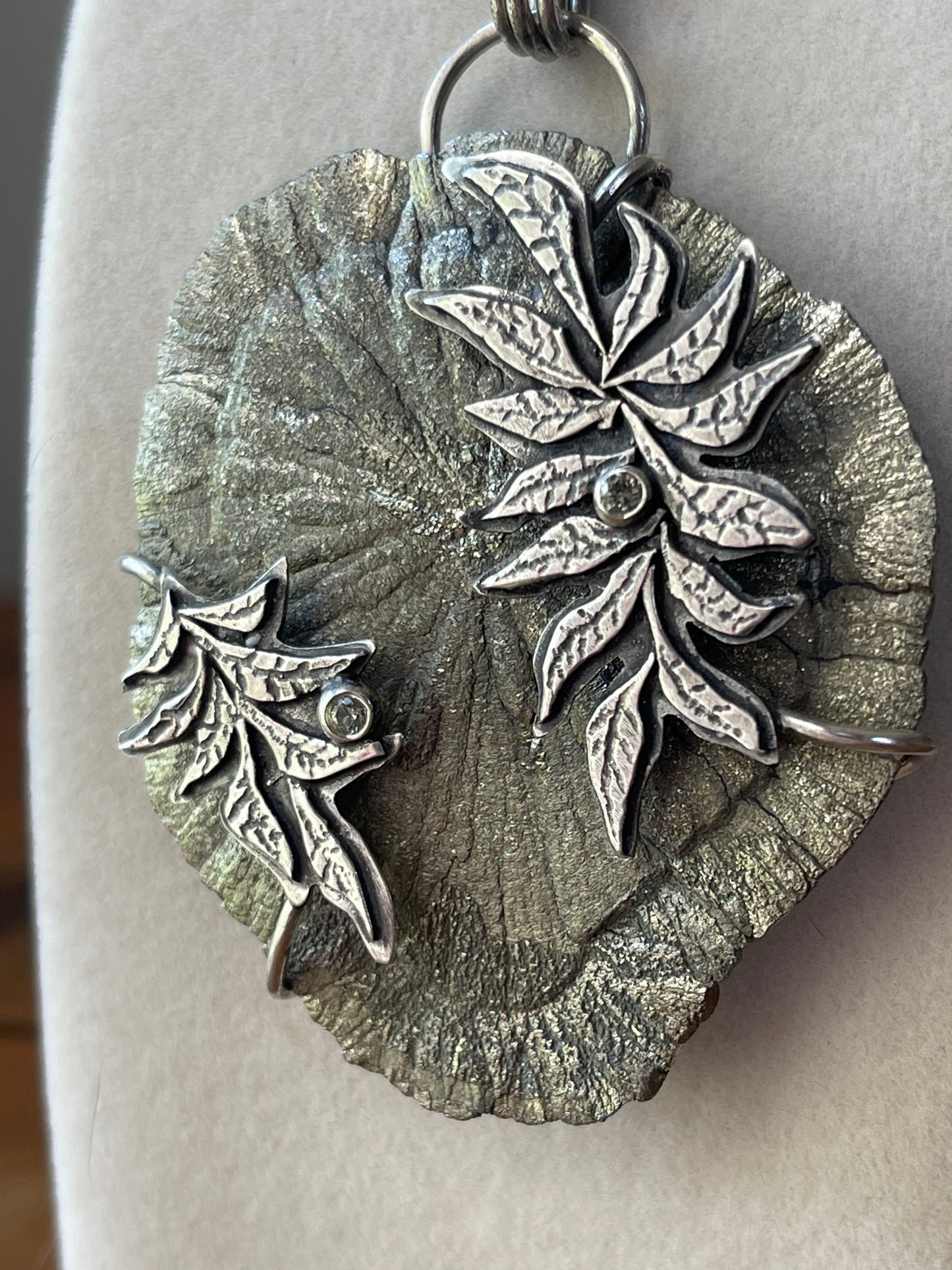 *Sunrays Through the Trees • Pyrite Sun & Green Sapphire Statement Necklace