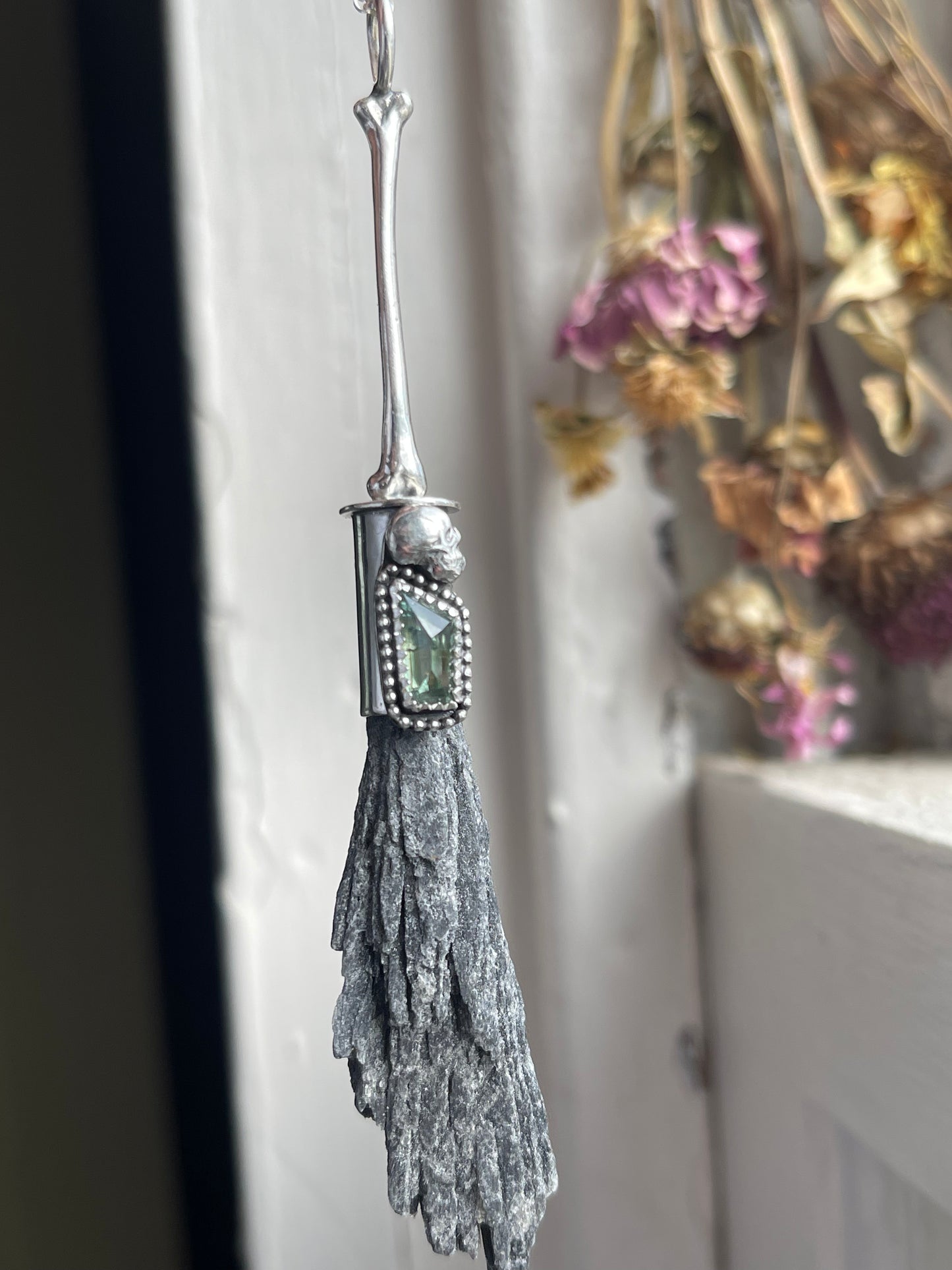 Bone Witch Sapphire Crystal Broom