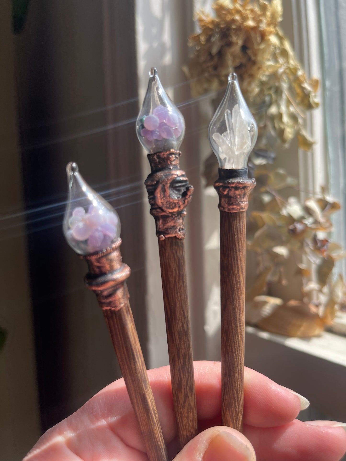 Electroformed Glass Globe Crystal Hair Stick MTO