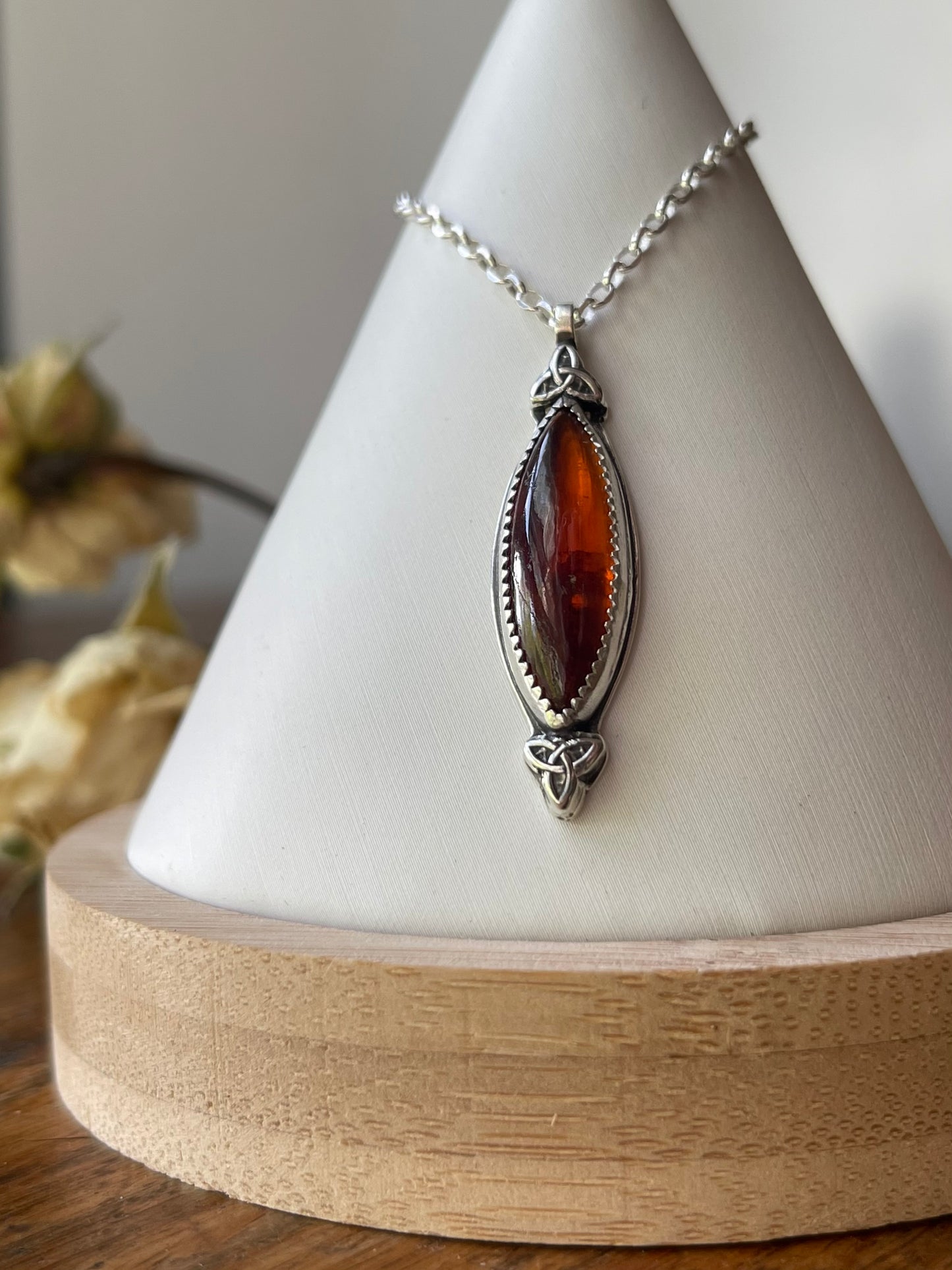 *Eternal Embers • Hessonite Garnet Pendant Necklace • Sterling Silver