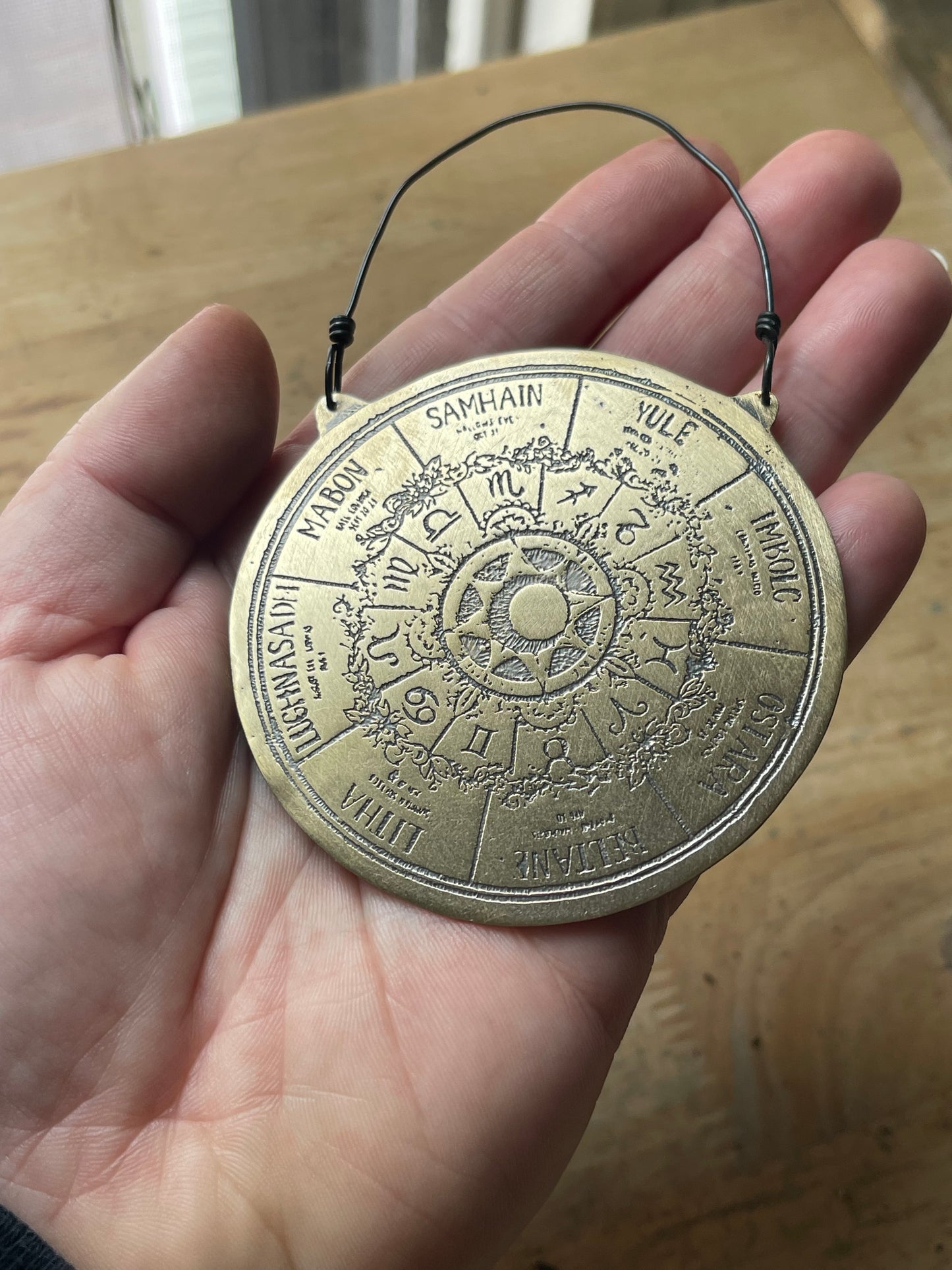 Wheel of Time Etched Metal Ornament or Wall Hanging • MADE TO ORDER