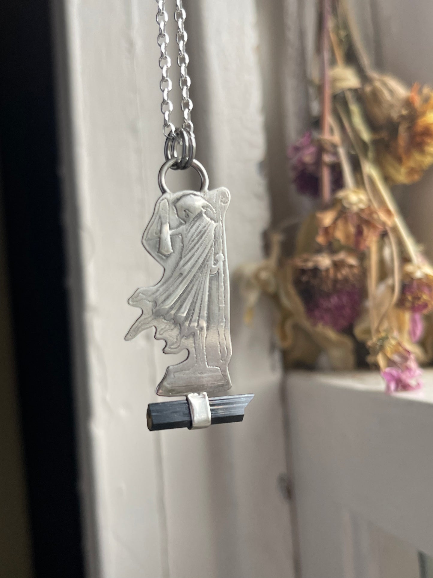 Grounded • Black Tourmaline Crystal Reaper Necklace