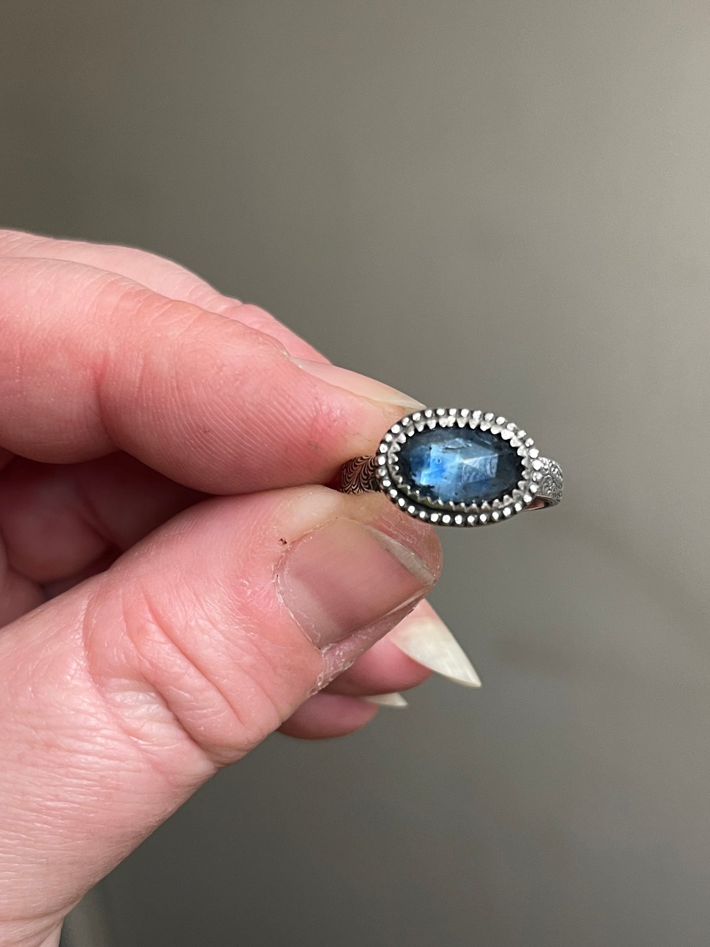 Blue Nebula Teal Kyanite Rings