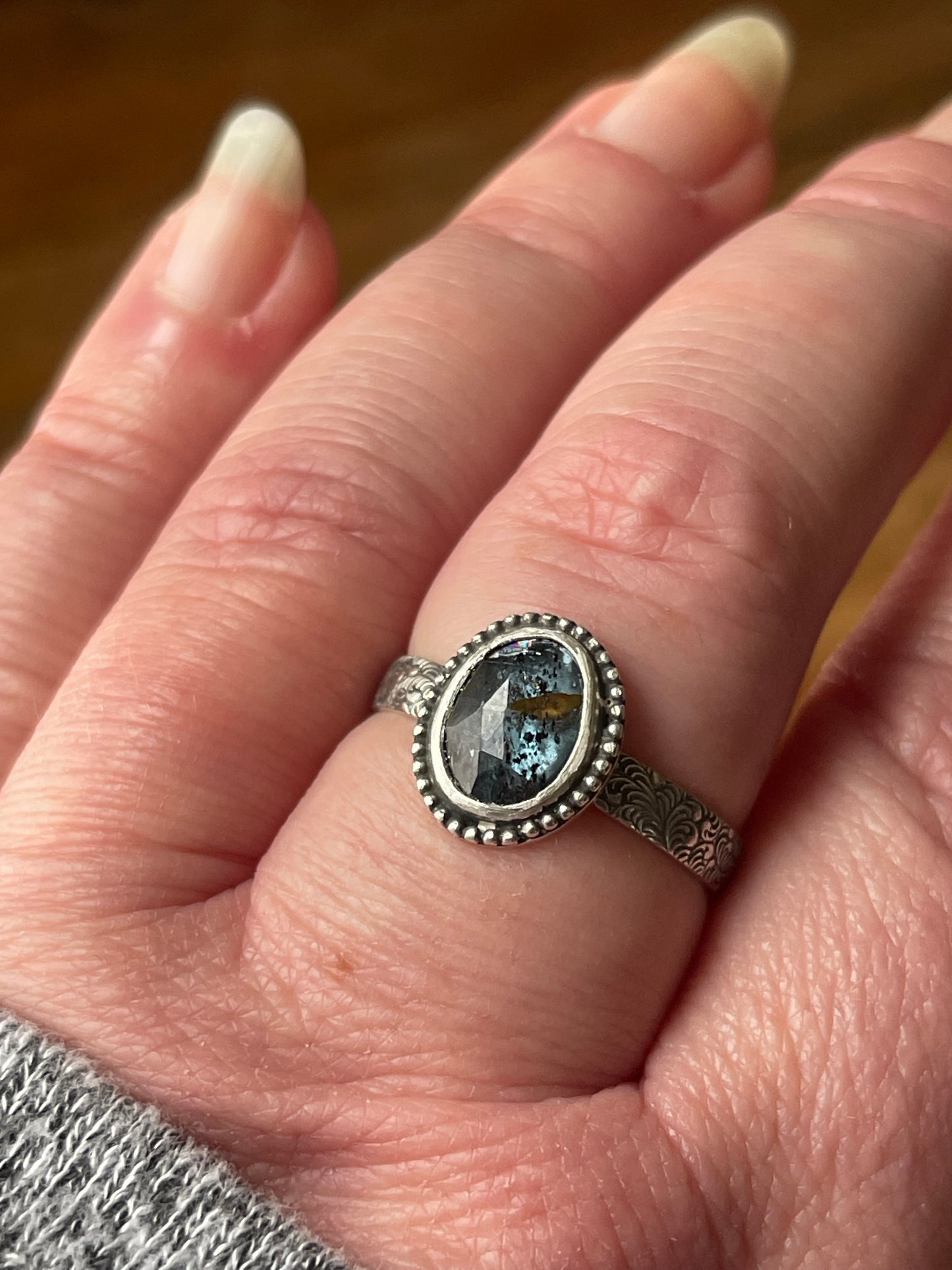 Blue Nebula Teal Kyanite Rings