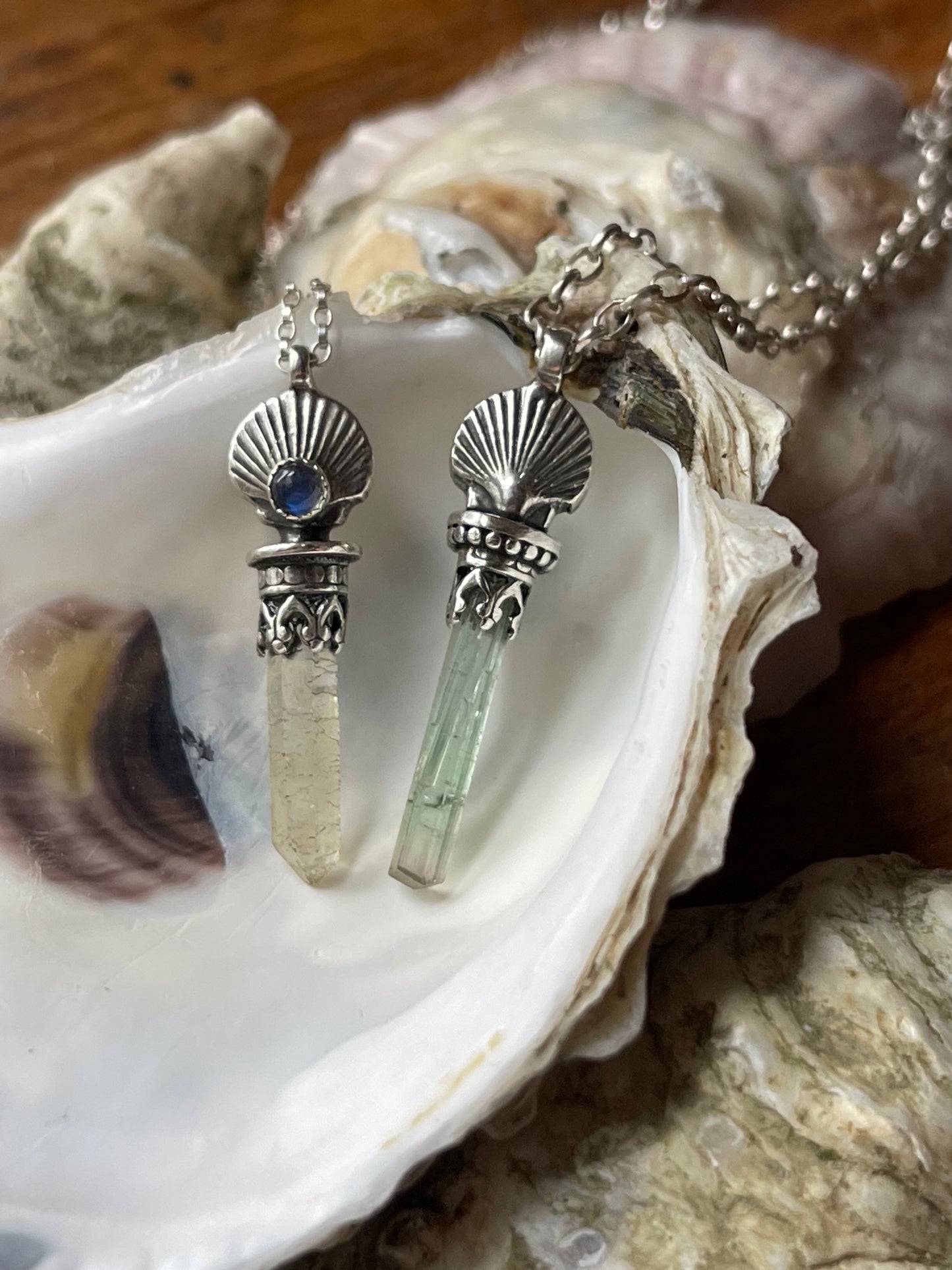 *Seaside Crystal Charm Necklaces