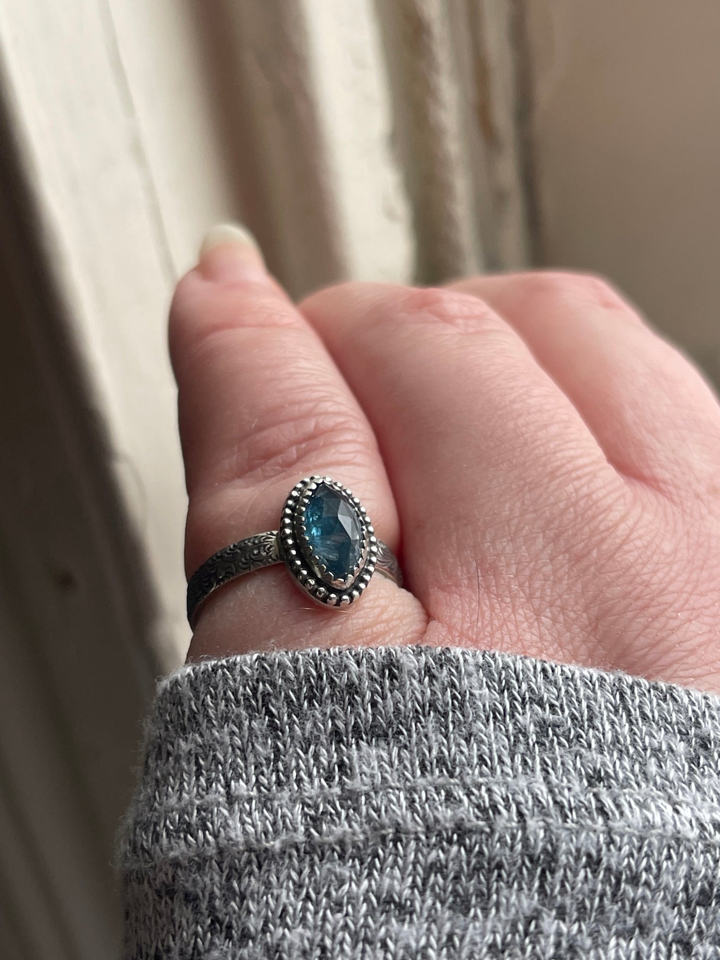 Blue Nebula Teal Kyanite Rings