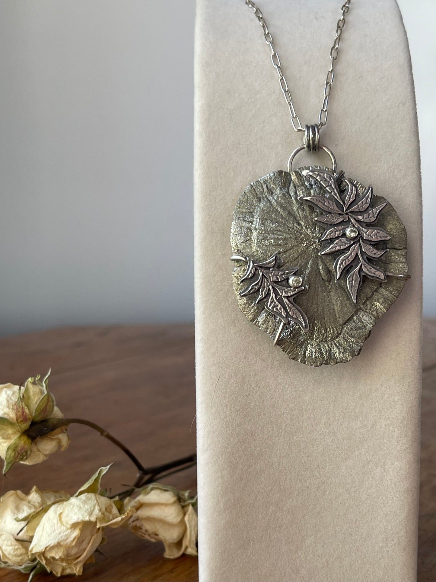 *Sunrays Through the Trees • Pyrite Sun & Green Sapphire Statement Necklace