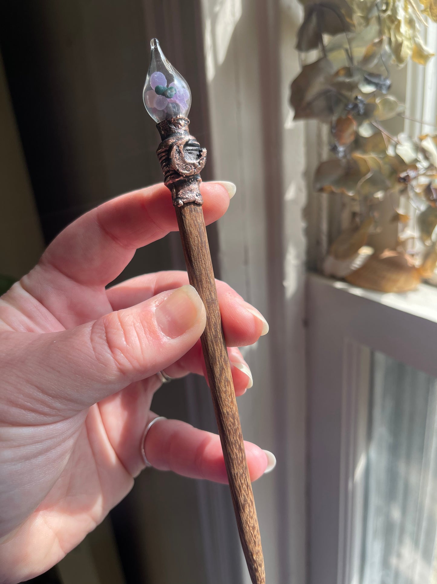 Electroformed Glass Globe Crystal Hair Stick MTO