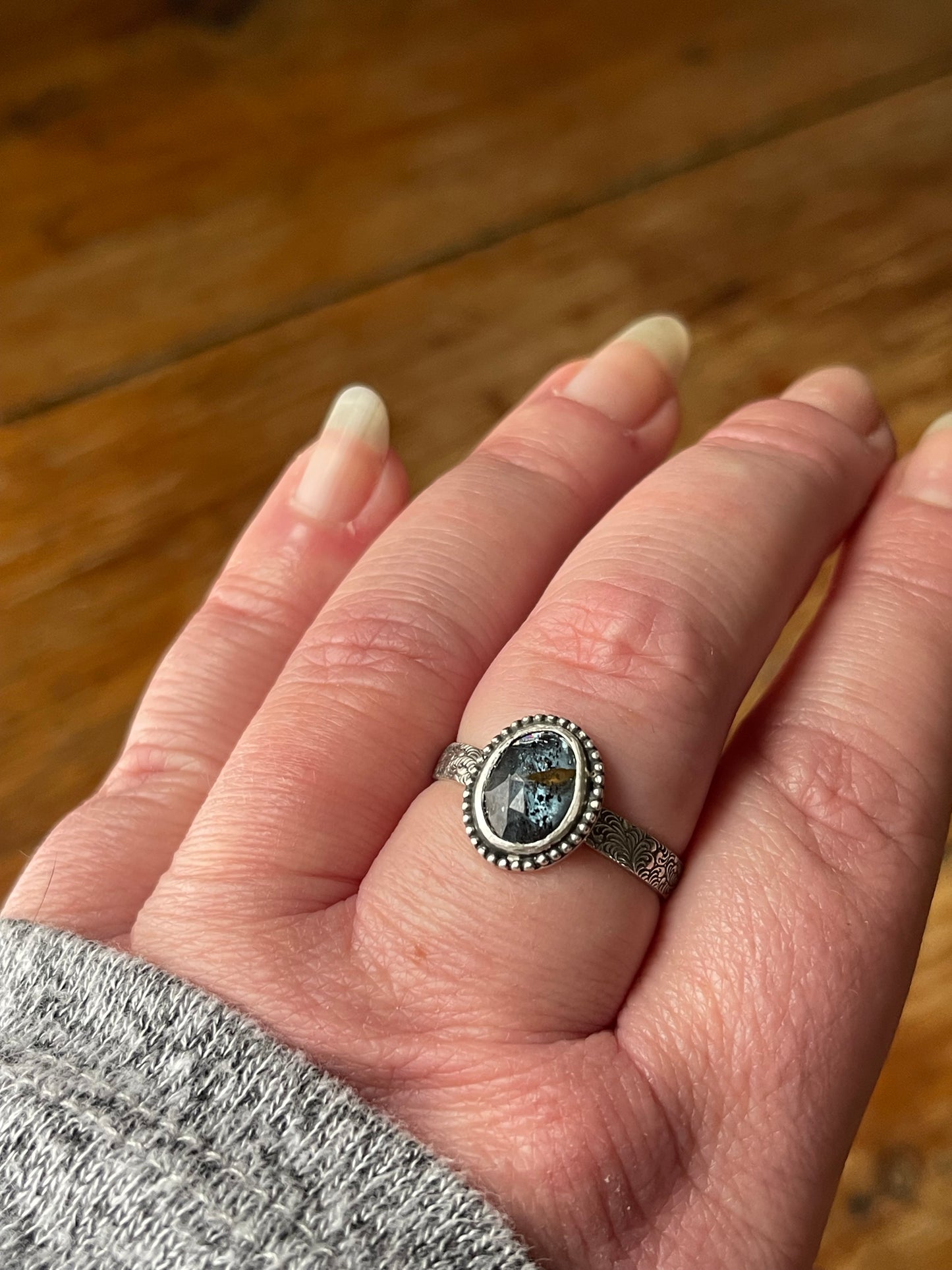 Blue Nebula Teal Kyanite Rings