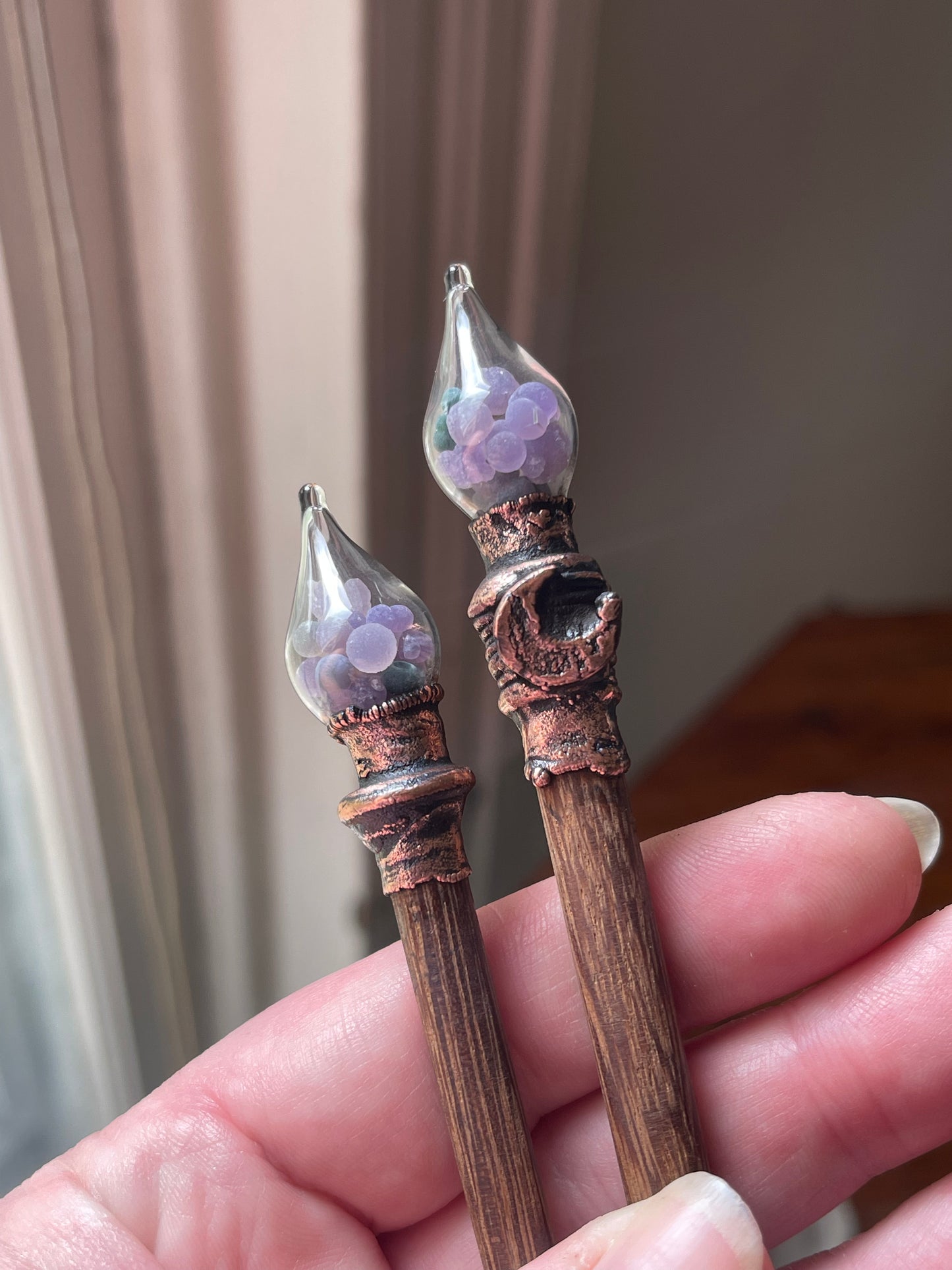 Electroformed Glass Globe Crystal Hair Stick MTO